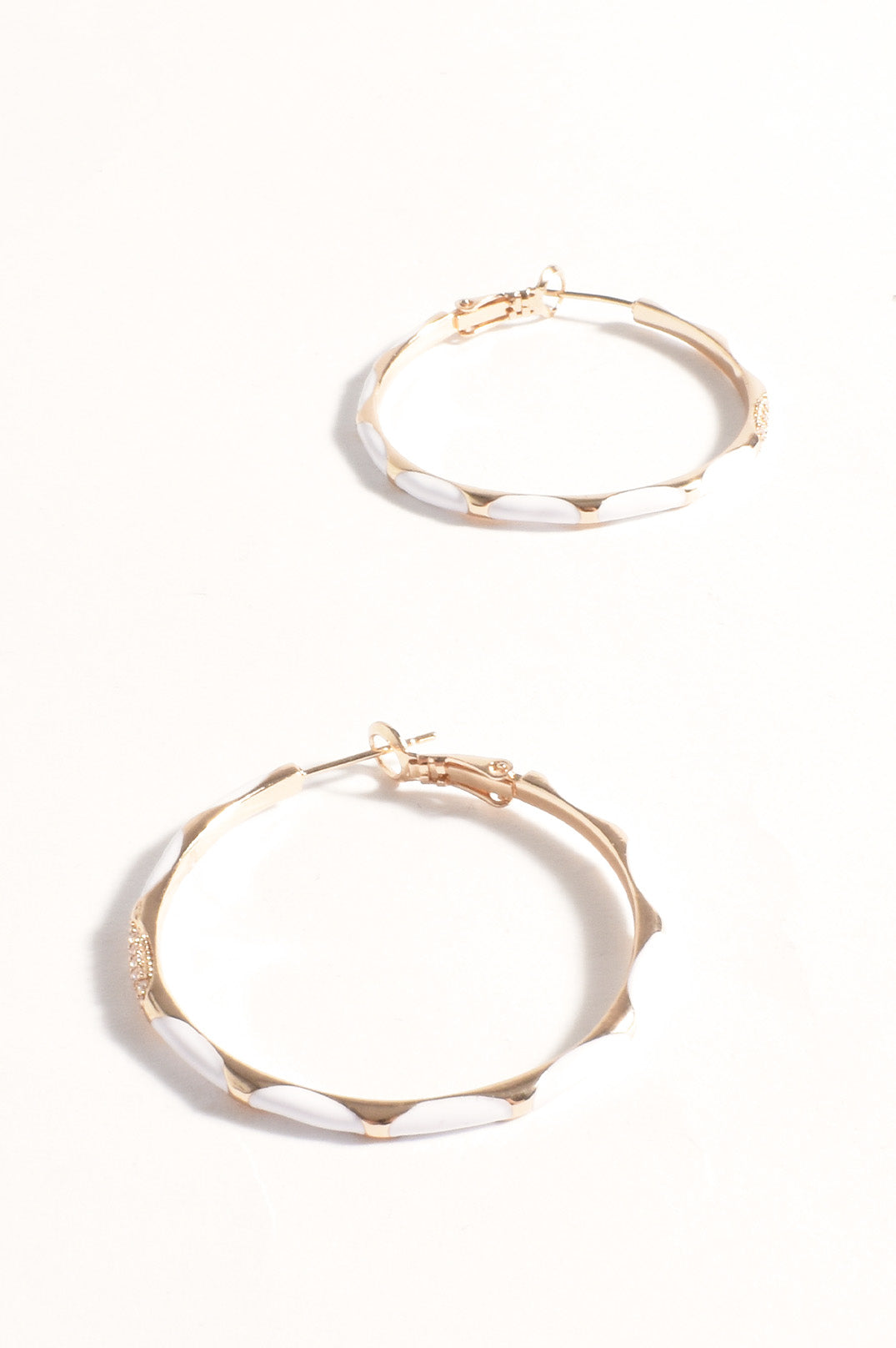 Adorne Metal Enamel Statement Hoops