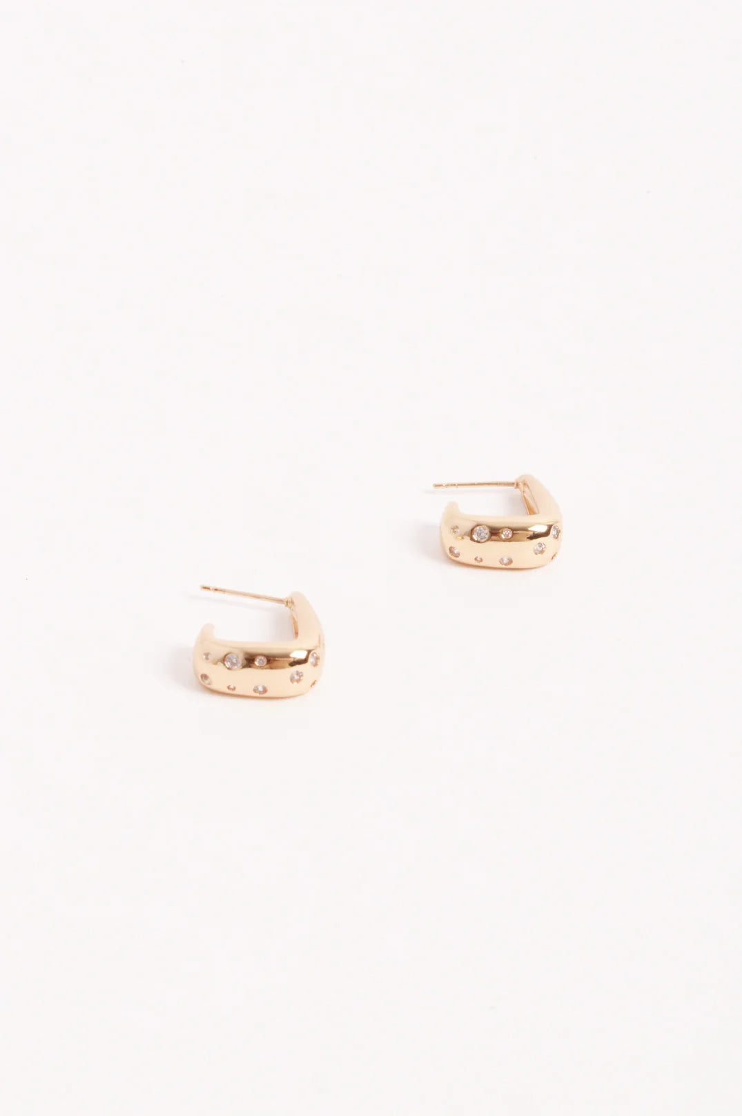 Adorne Diamante Set Curved Front Earrings