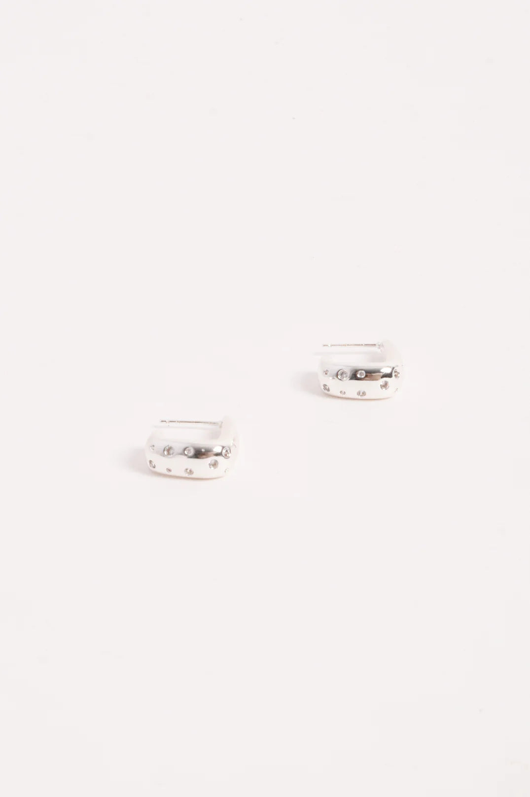 Adorne Diamante Set Curved Front Earrings