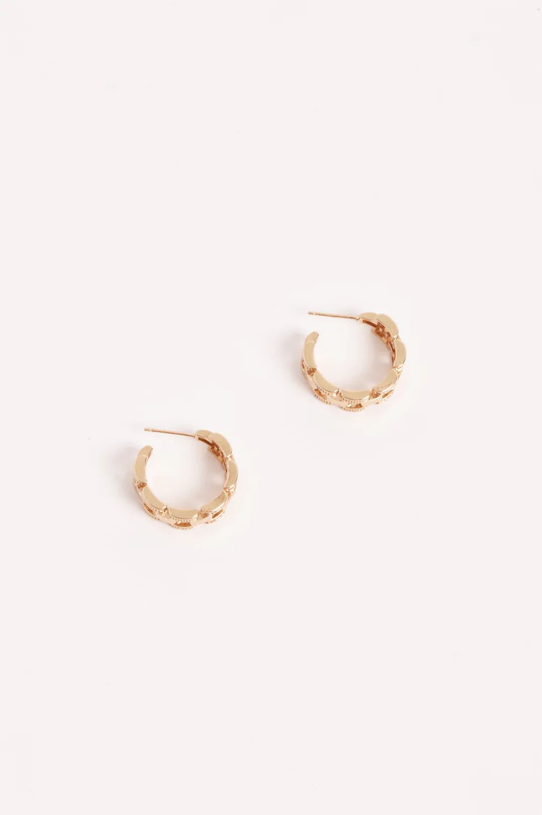 Adorne Mini Chain Hoops - Gold