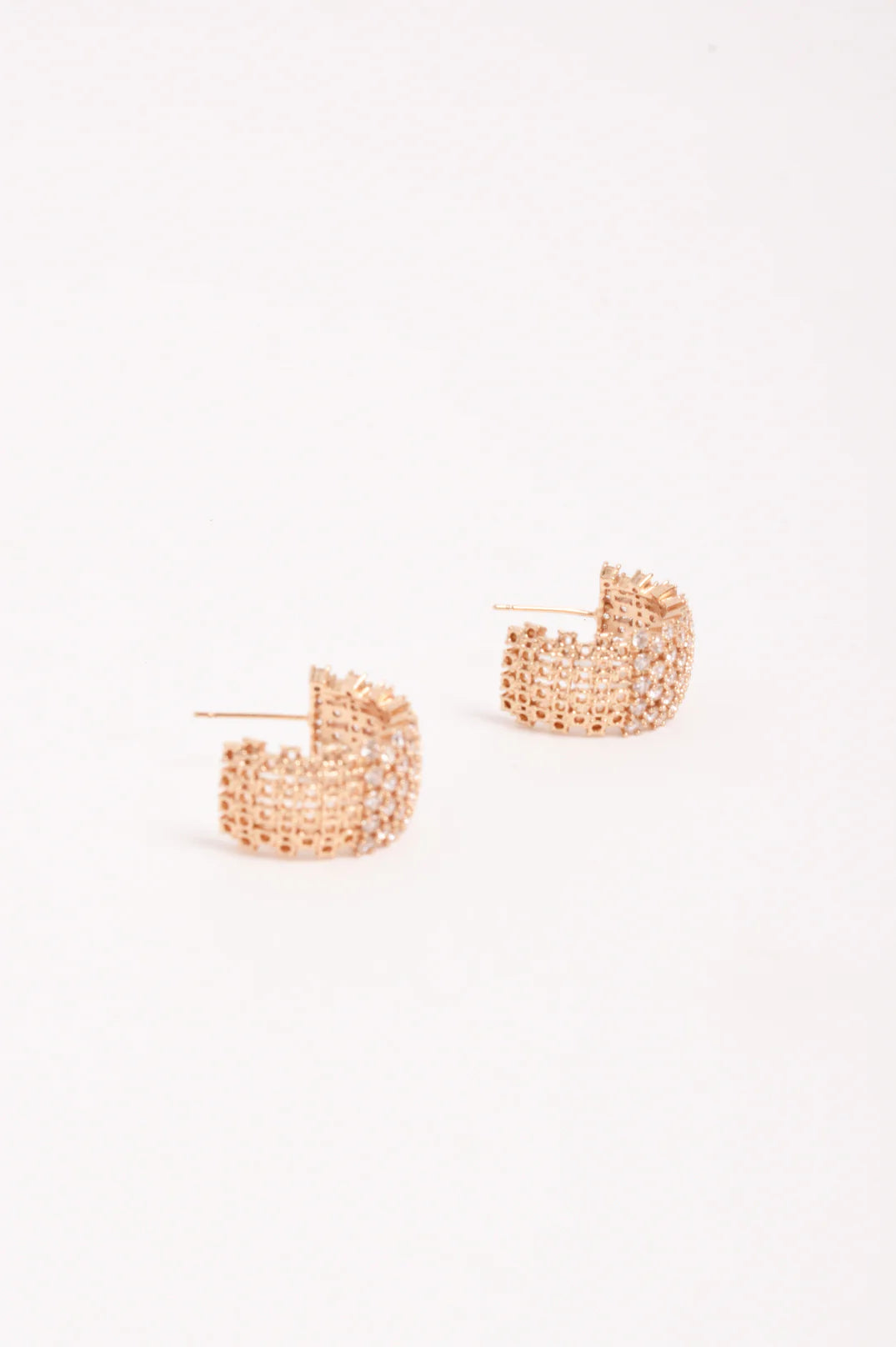 Adorne Mini Diamante Rows Hoops
