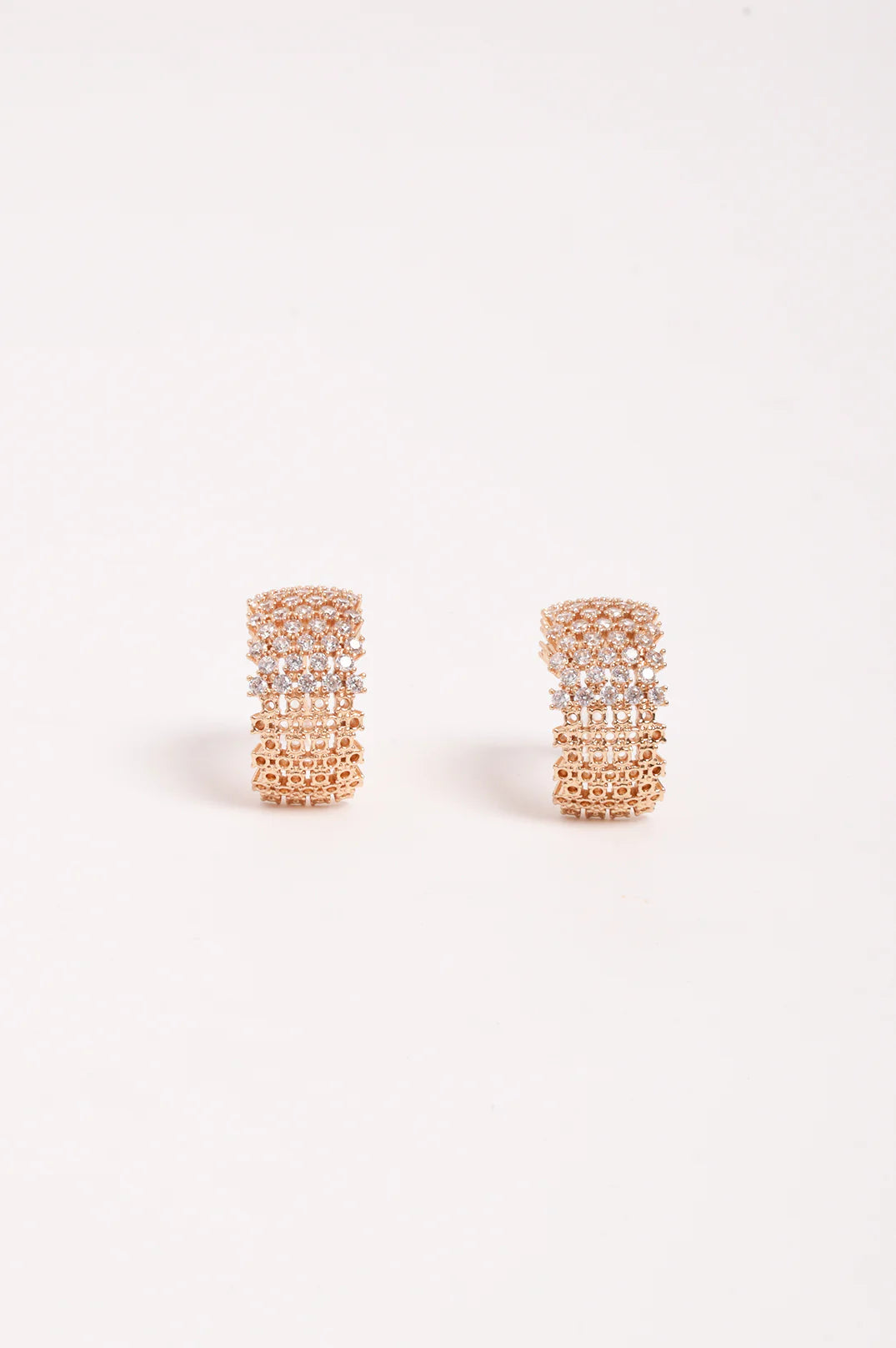 Adorne Mini Diamante Rows Hoops