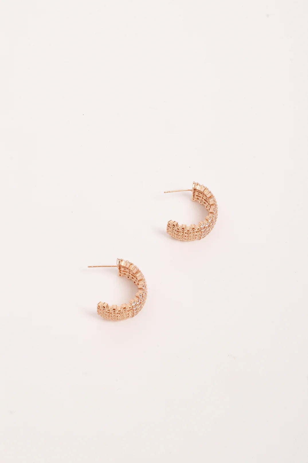 Adorne Mini Diamante Rows Hoops