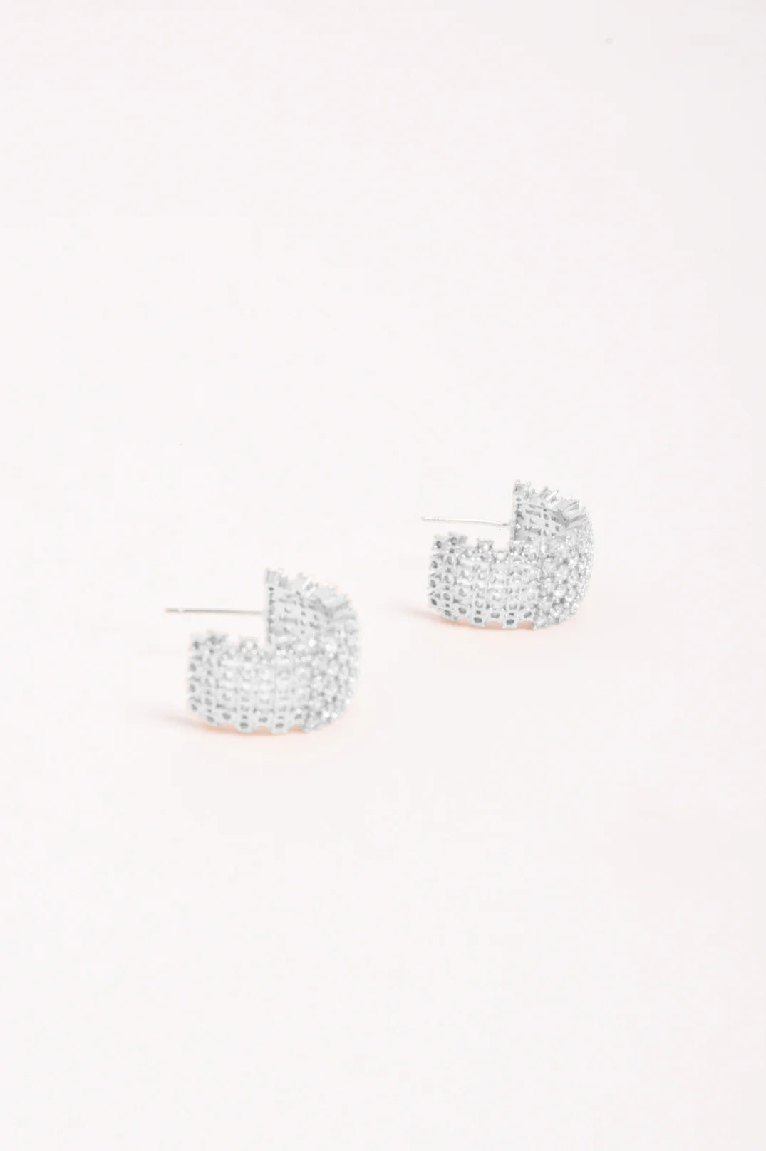 Adorne Mini Diamante Rows Hoops