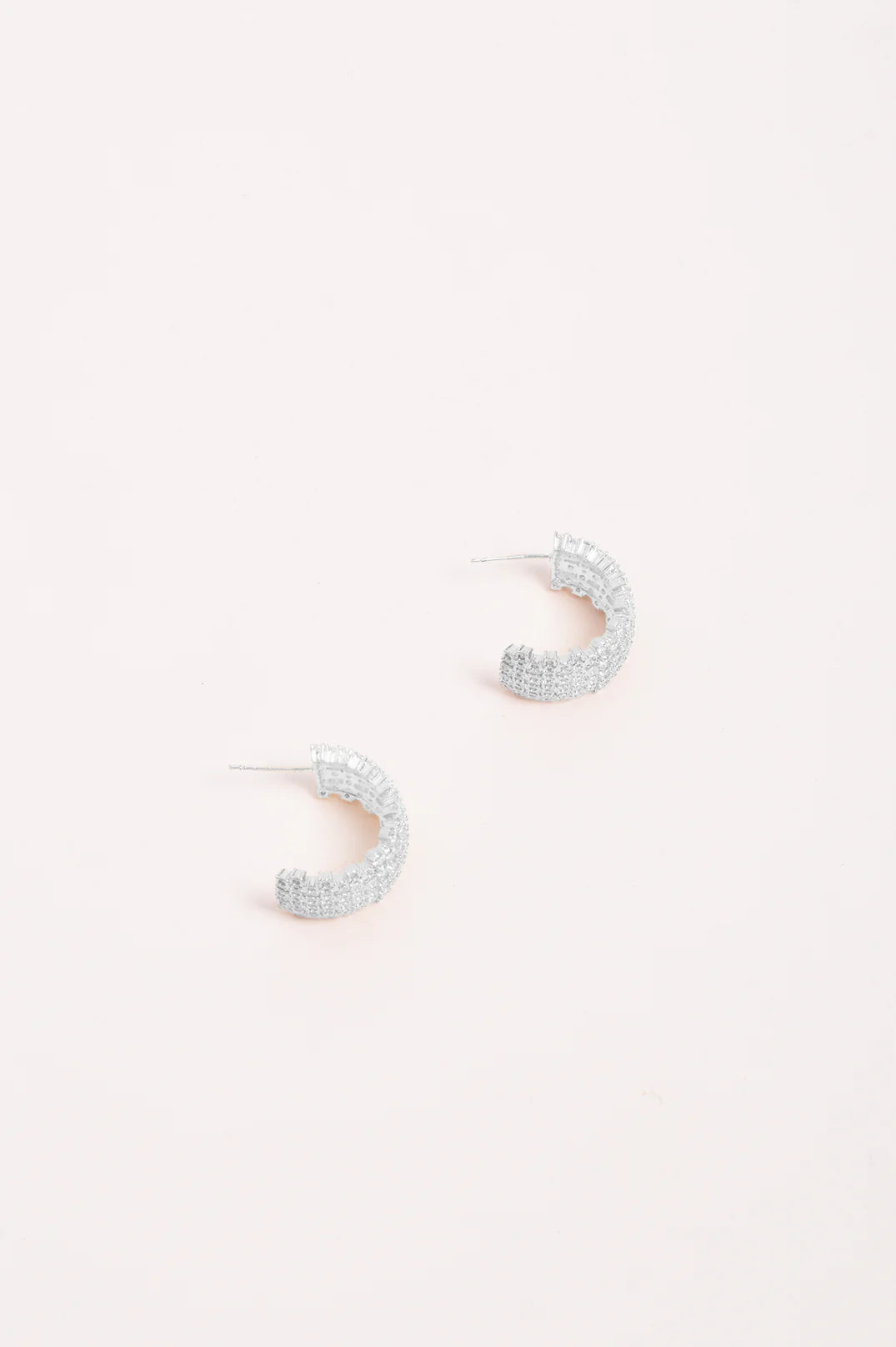 Adorne Mini Diamante Rows Hoops