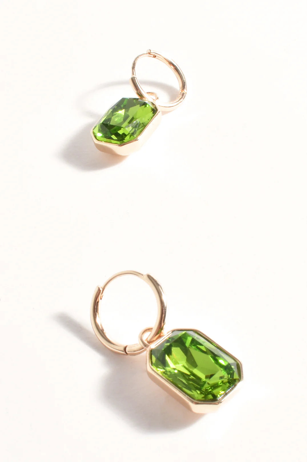 Adorne Mini Jewel Drop Earrings - Green