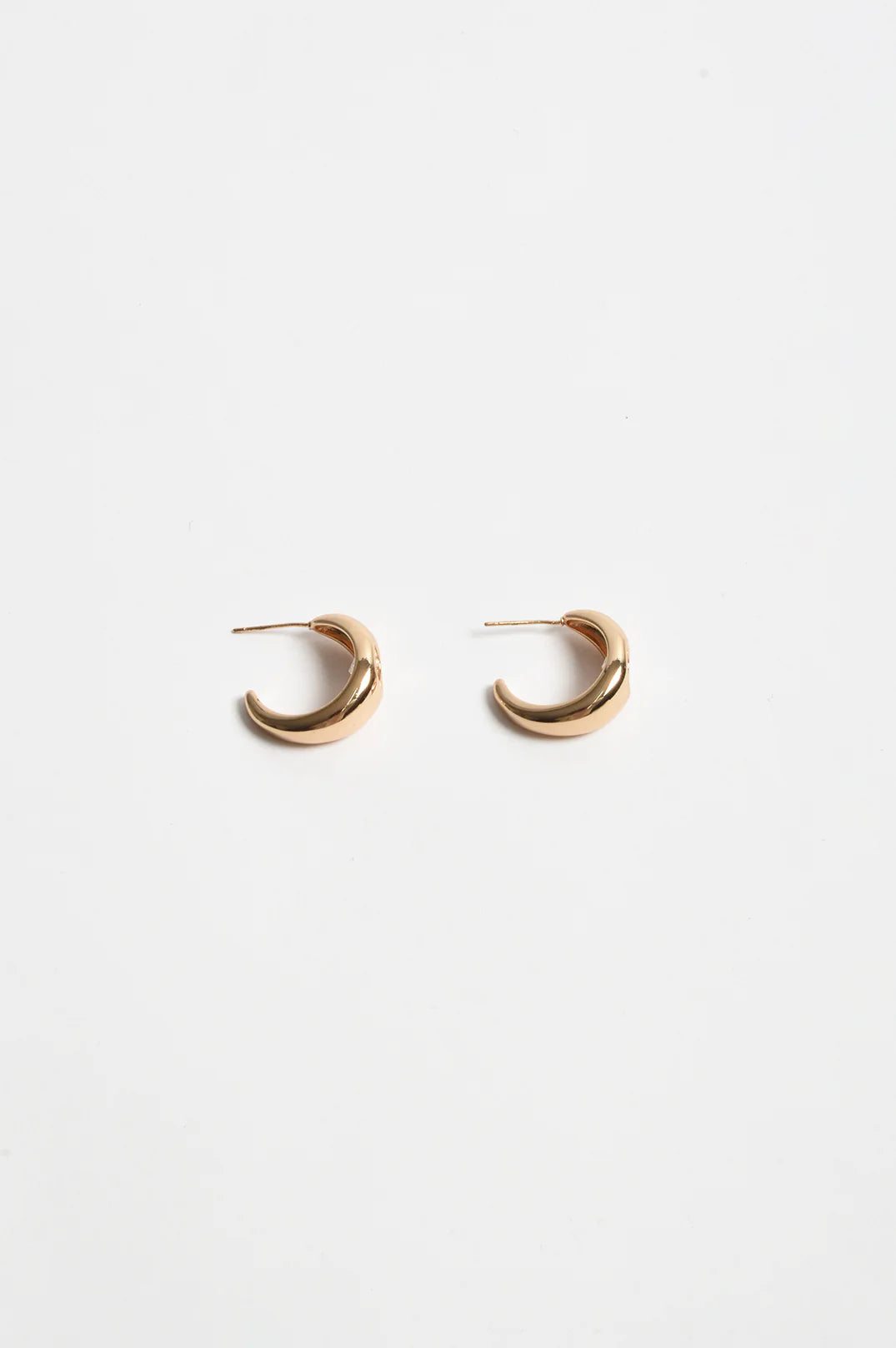 Adorne Jewel Front Mini Hoops - Crystal/Gold