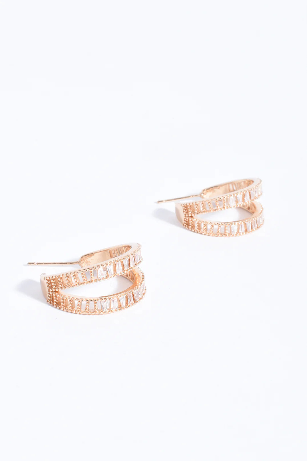 Adorne Baguette Cut Jewel Earrings