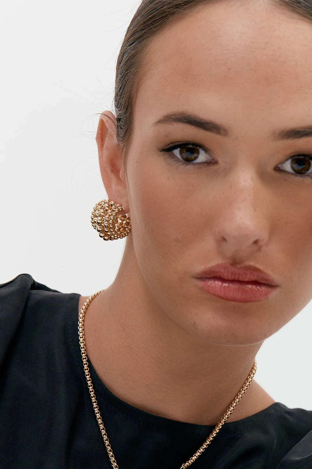 Adorne Many Rows Metal Ball Mini Hoops