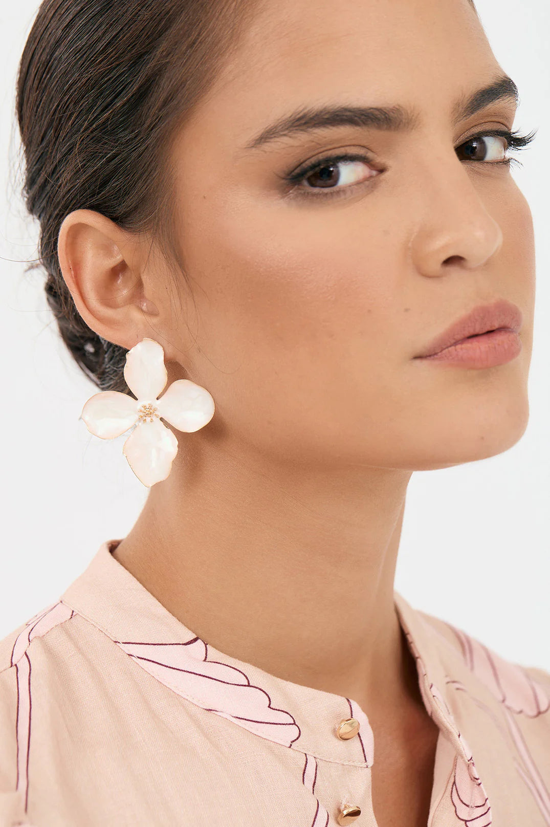 Adorne Enamel Painted Floral Earrings