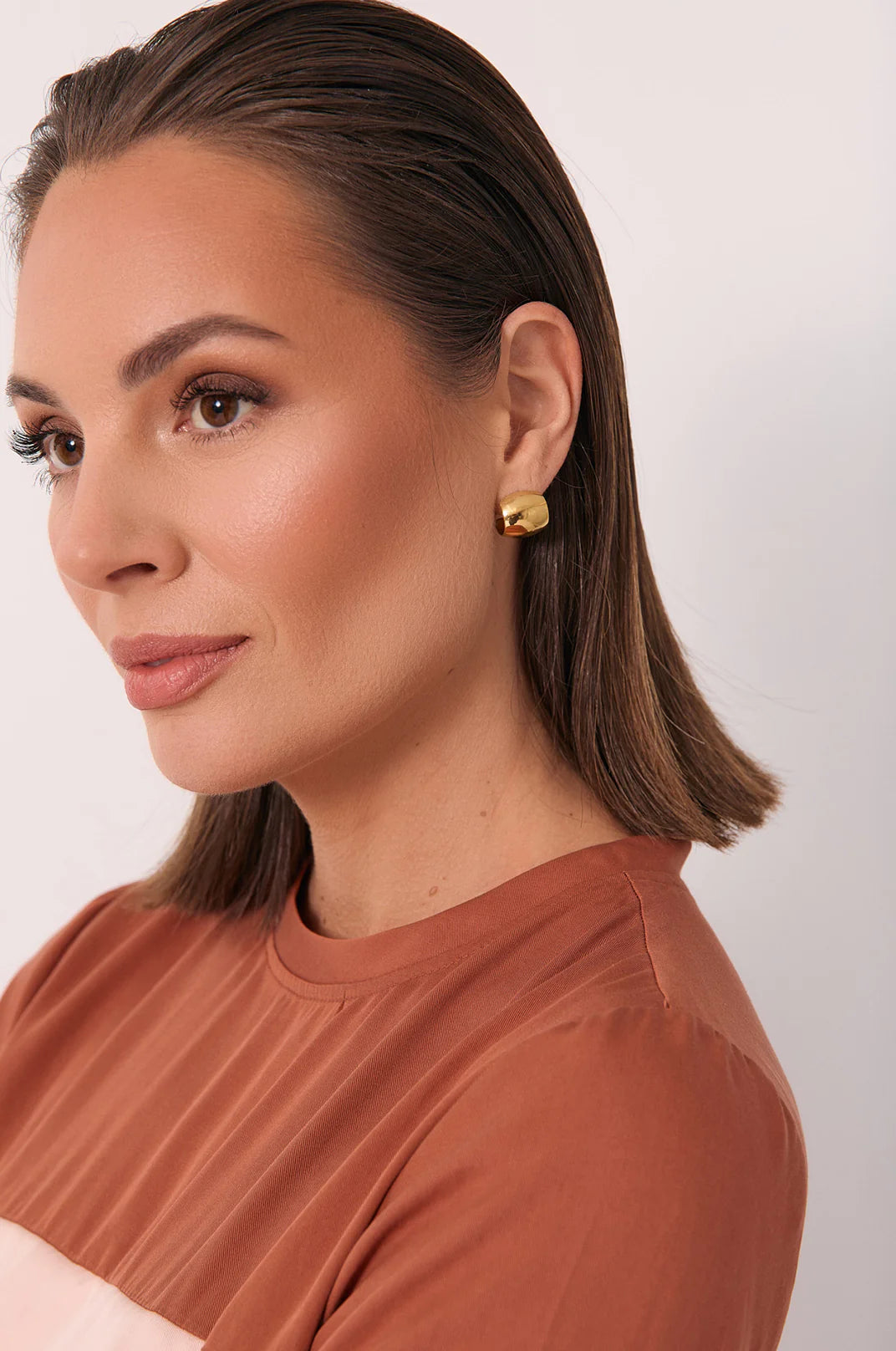 Adorne Mini Curved Hoops - Gold