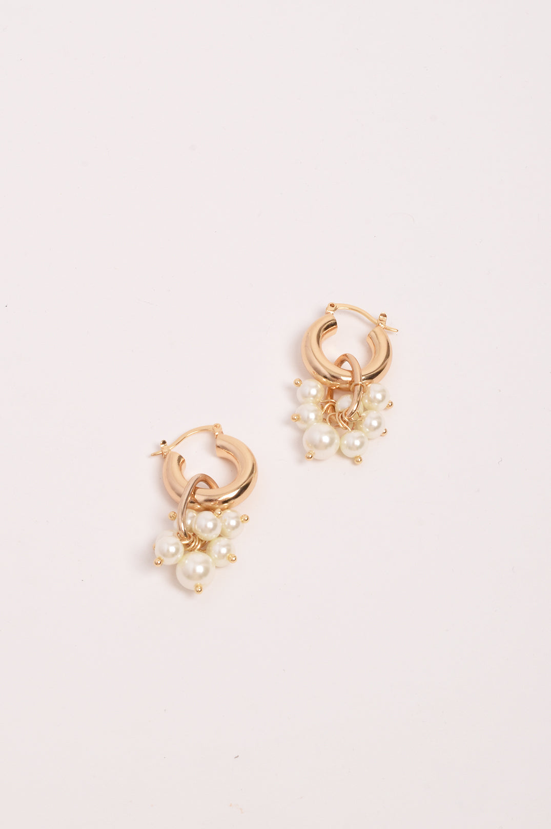 Adorne Freshwater Pearl Cluster Drop Earrings - Cream