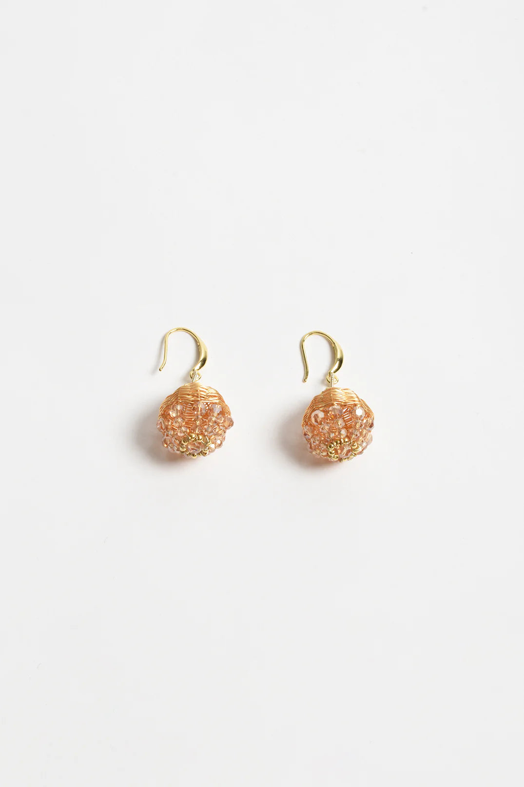 Adorne Artisan Woven Ball Earrings - Gold
