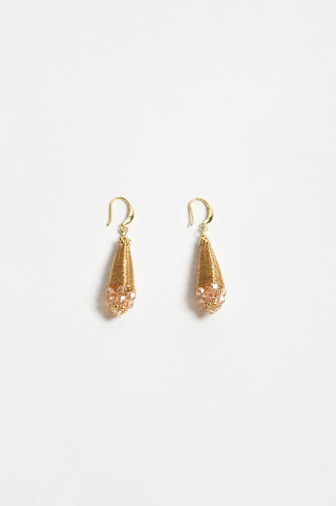 Adorne Long Woven Statement Earrings - Gold