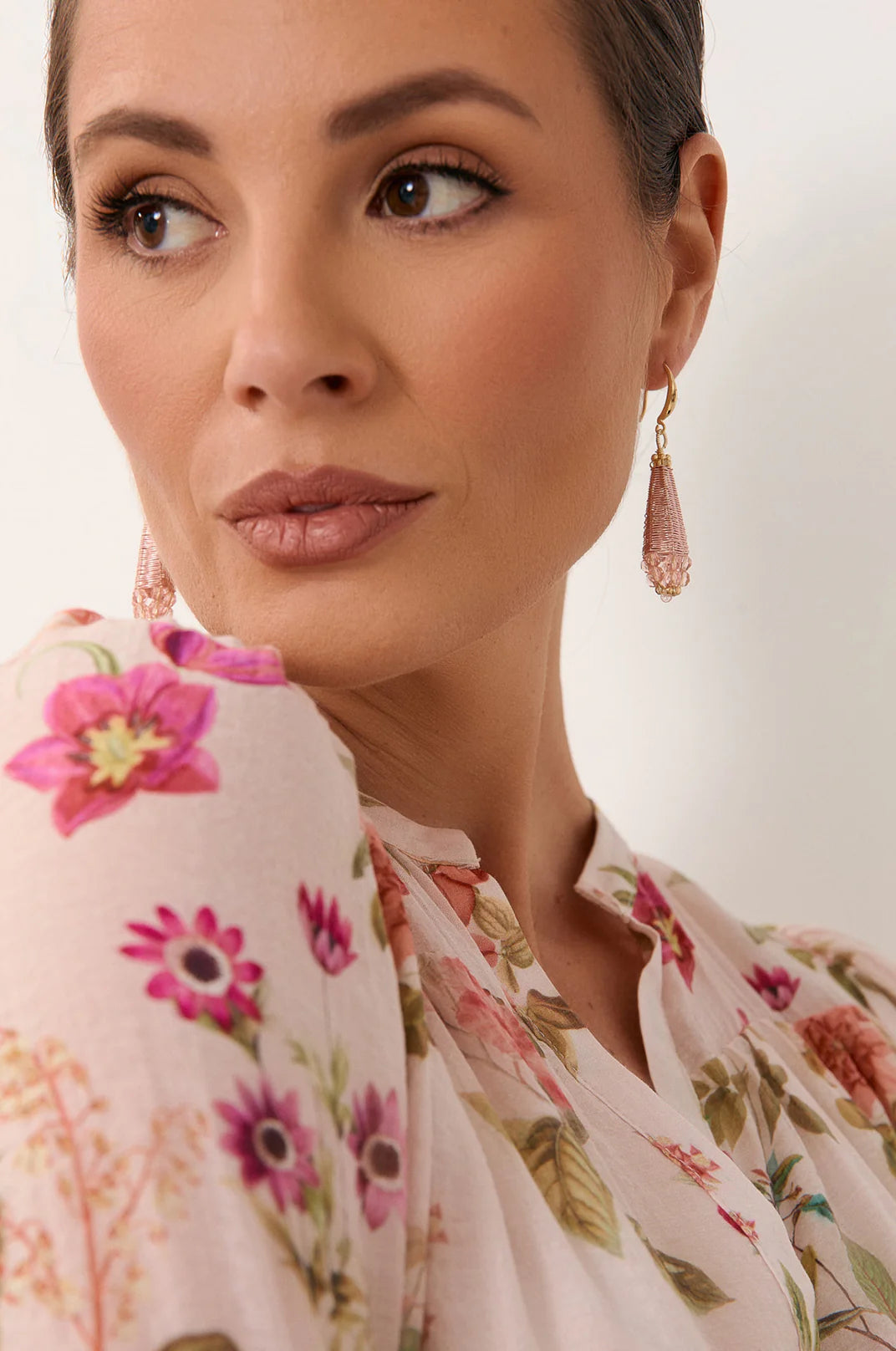 Adorne Long Woven Statement Earrings - Pink
