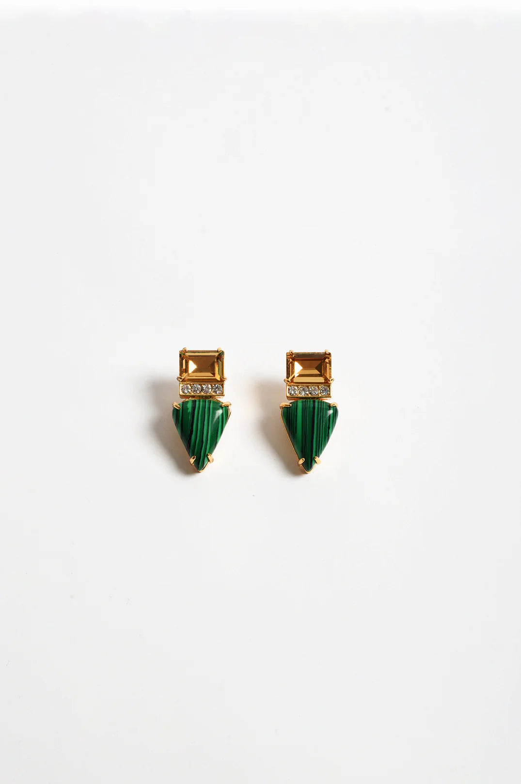 Adorne Semi Precious Stone Jewel Event Earrings - Green