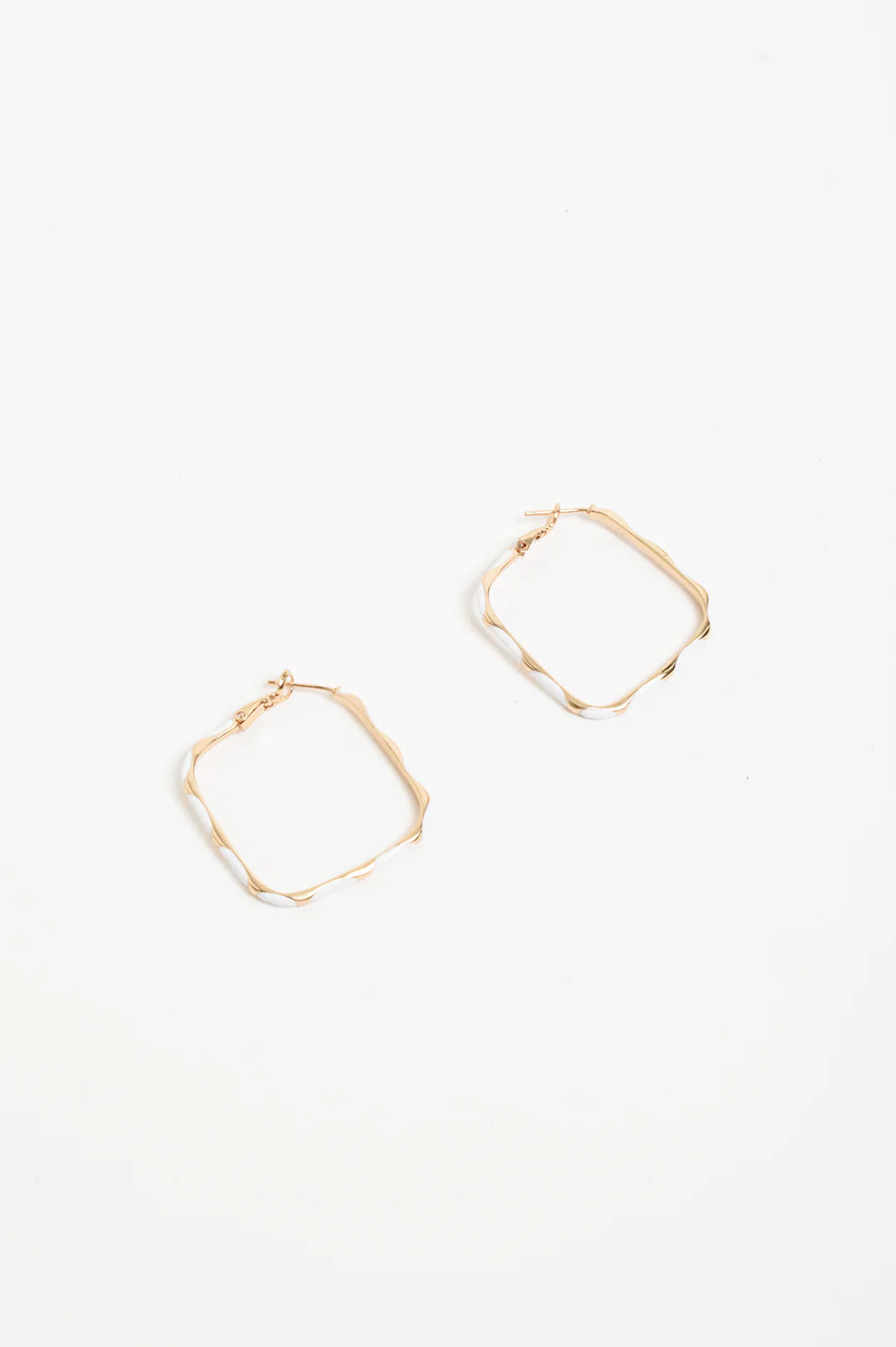 Adorne Enamel Metal Bevelled Hoops