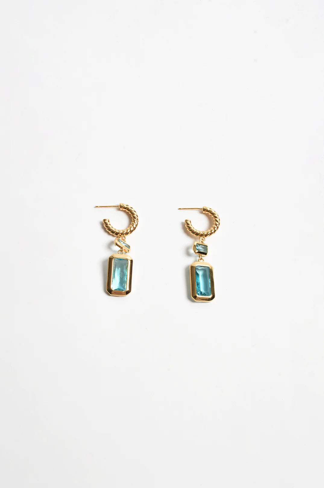 Adorne Rectangle Drop Twist Hoops