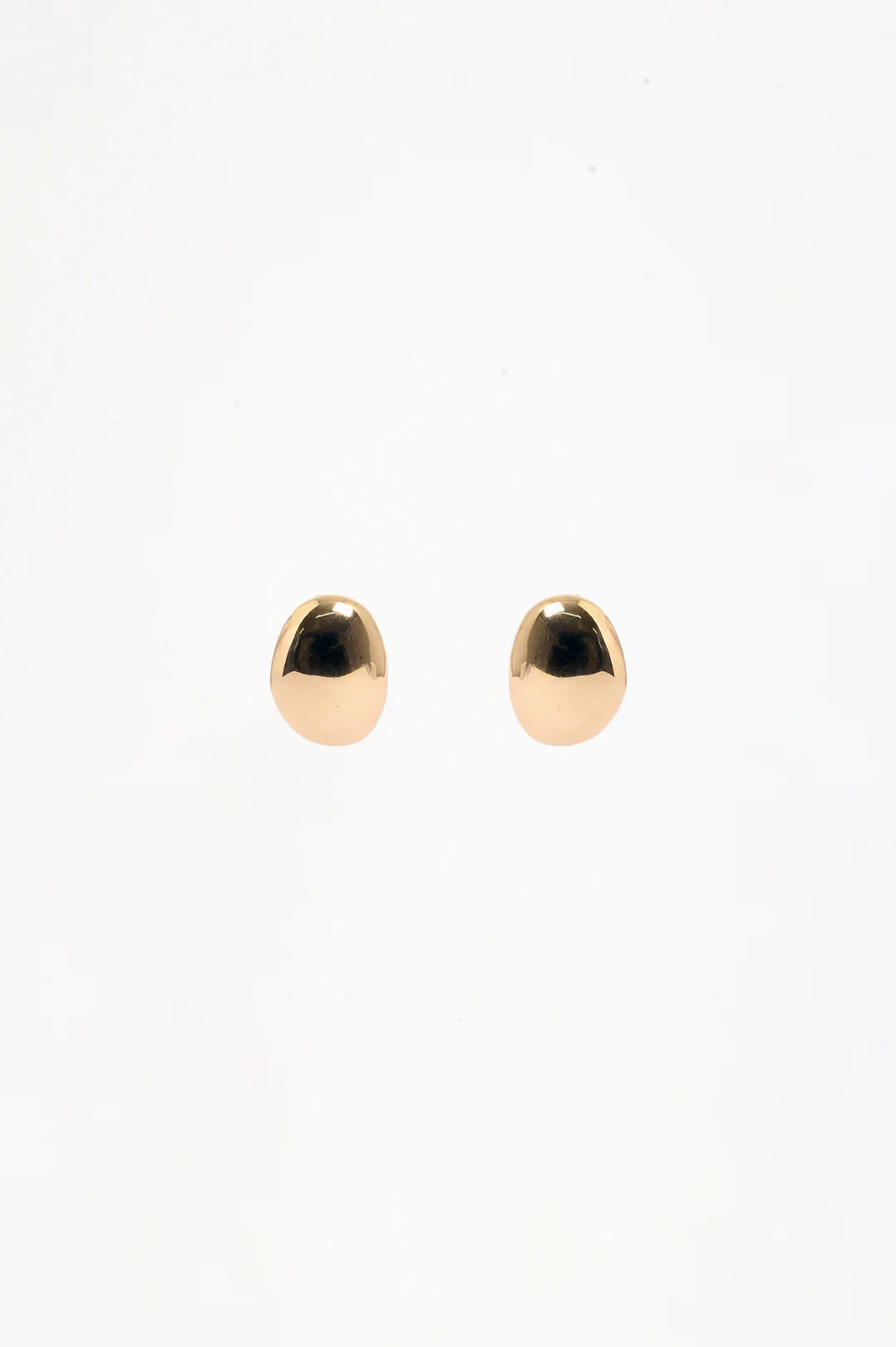 Adorne Smooth Oval Metal Earring - Gold