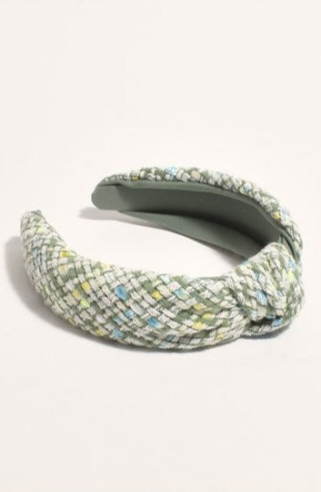 Adorne Knot Style Boucle Event Headband - Green