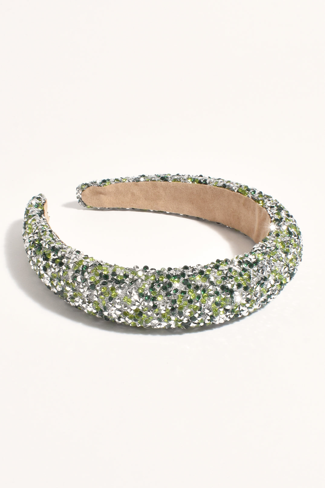 Adorne Dressy Diamante Event Headband - Green