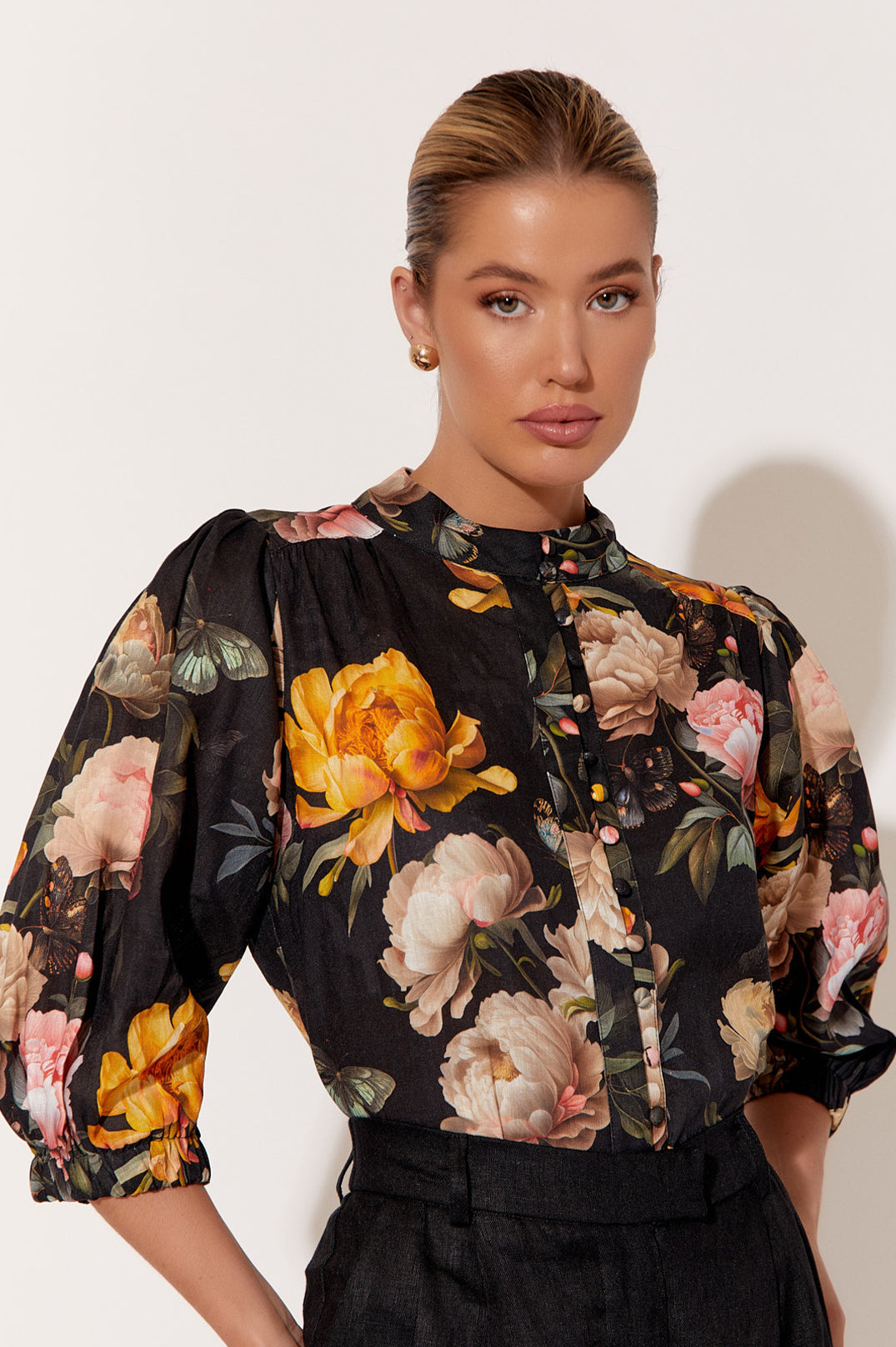 Adorne Lilian Floral 3/4 Sleeve Shirt