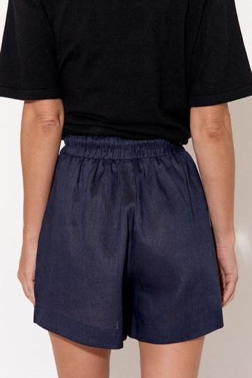 Adorne Billy Linen Short - Navy