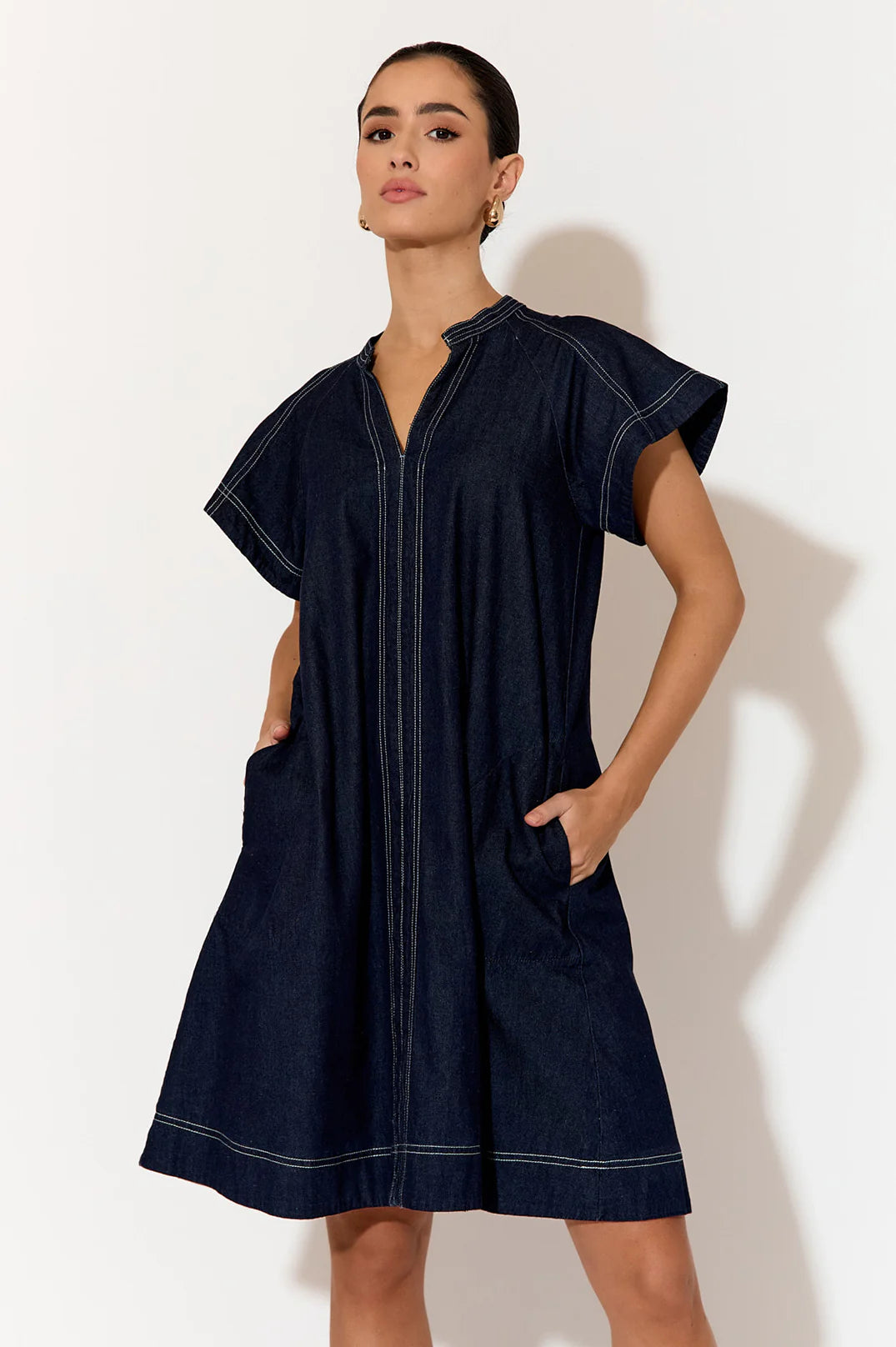 Adorne Fallon Light Weight Denim Dress