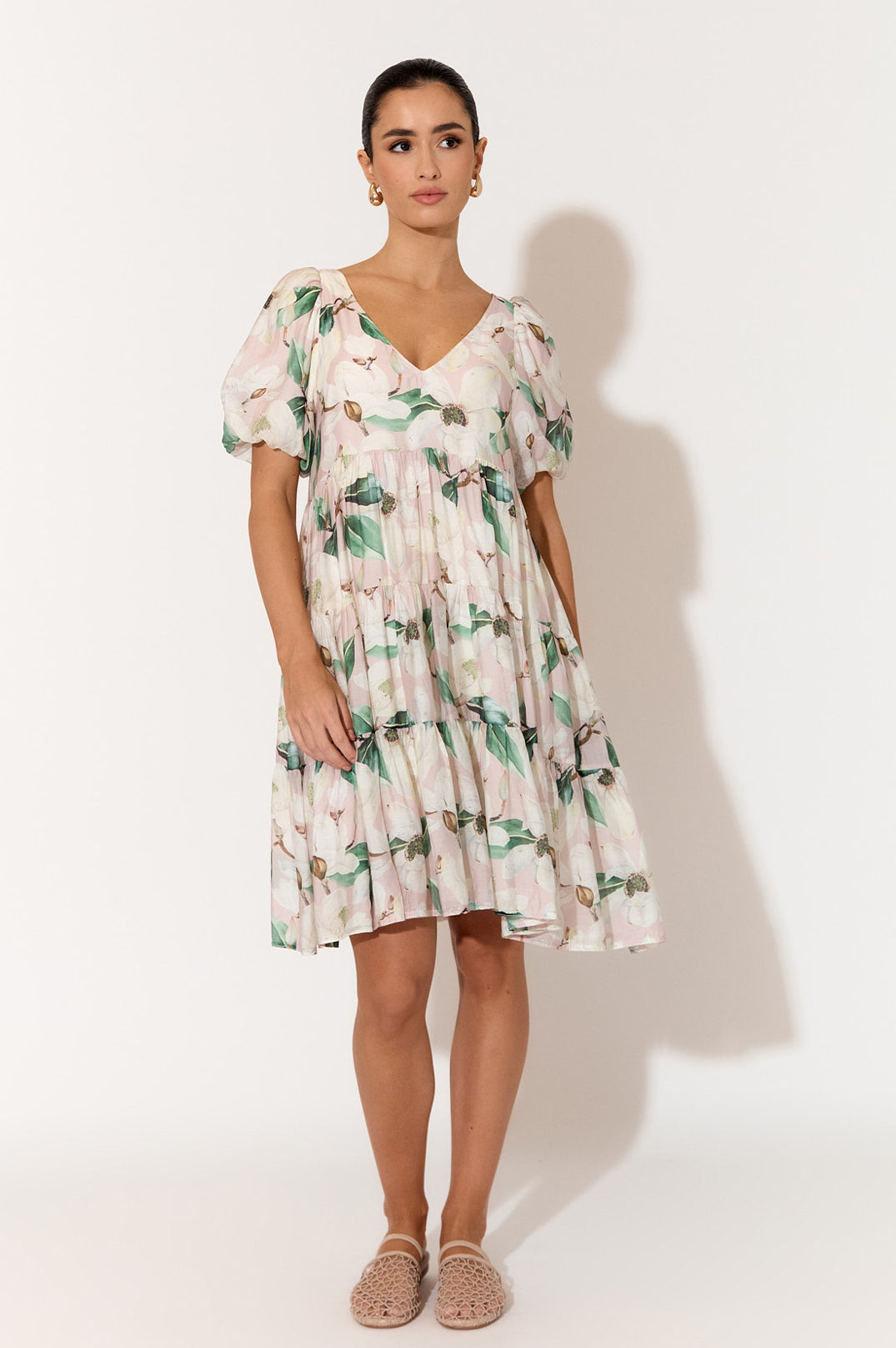 Adorne August Magnolia Print Dress