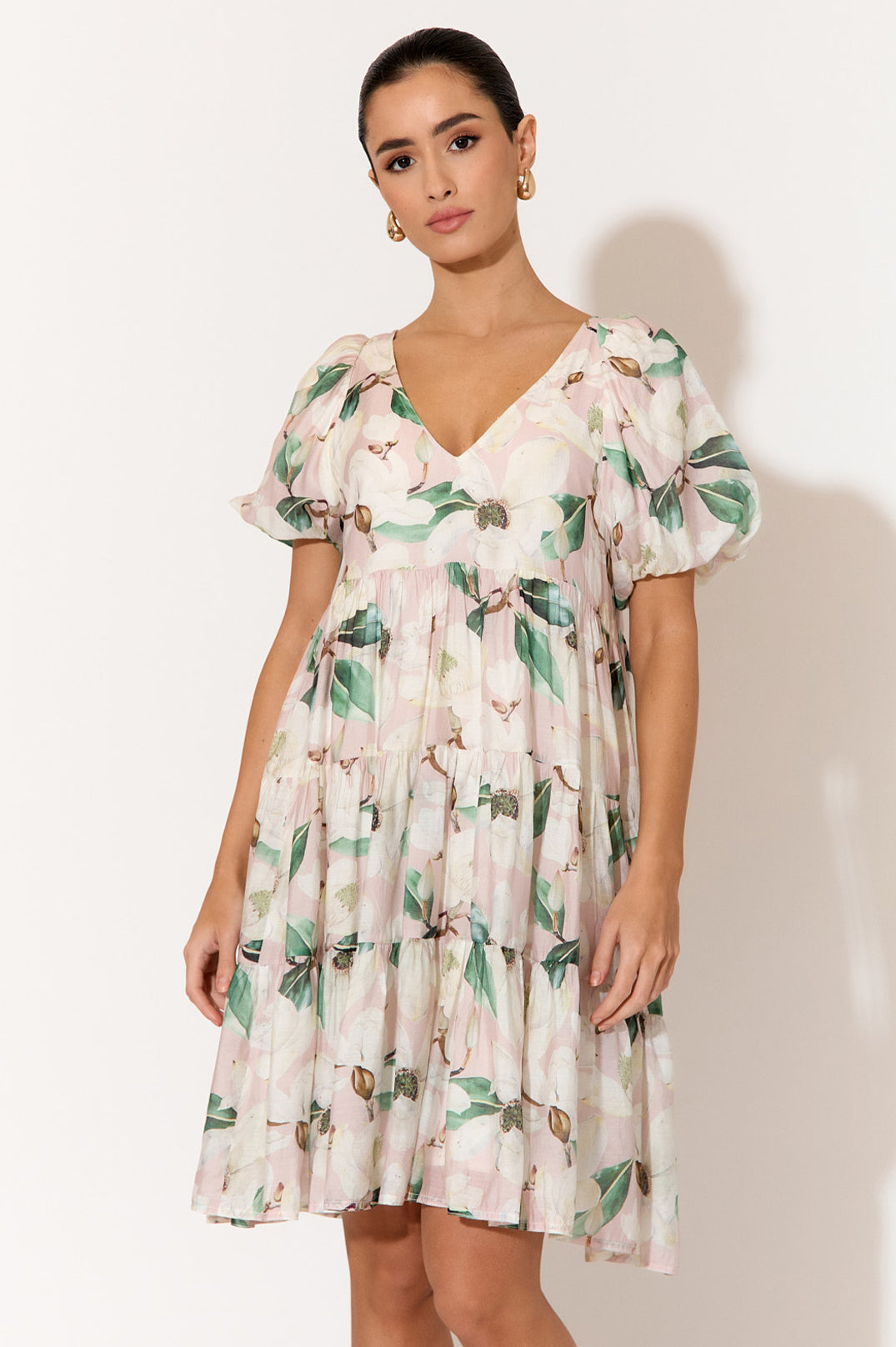 Adorne August Magnolia Print Dress