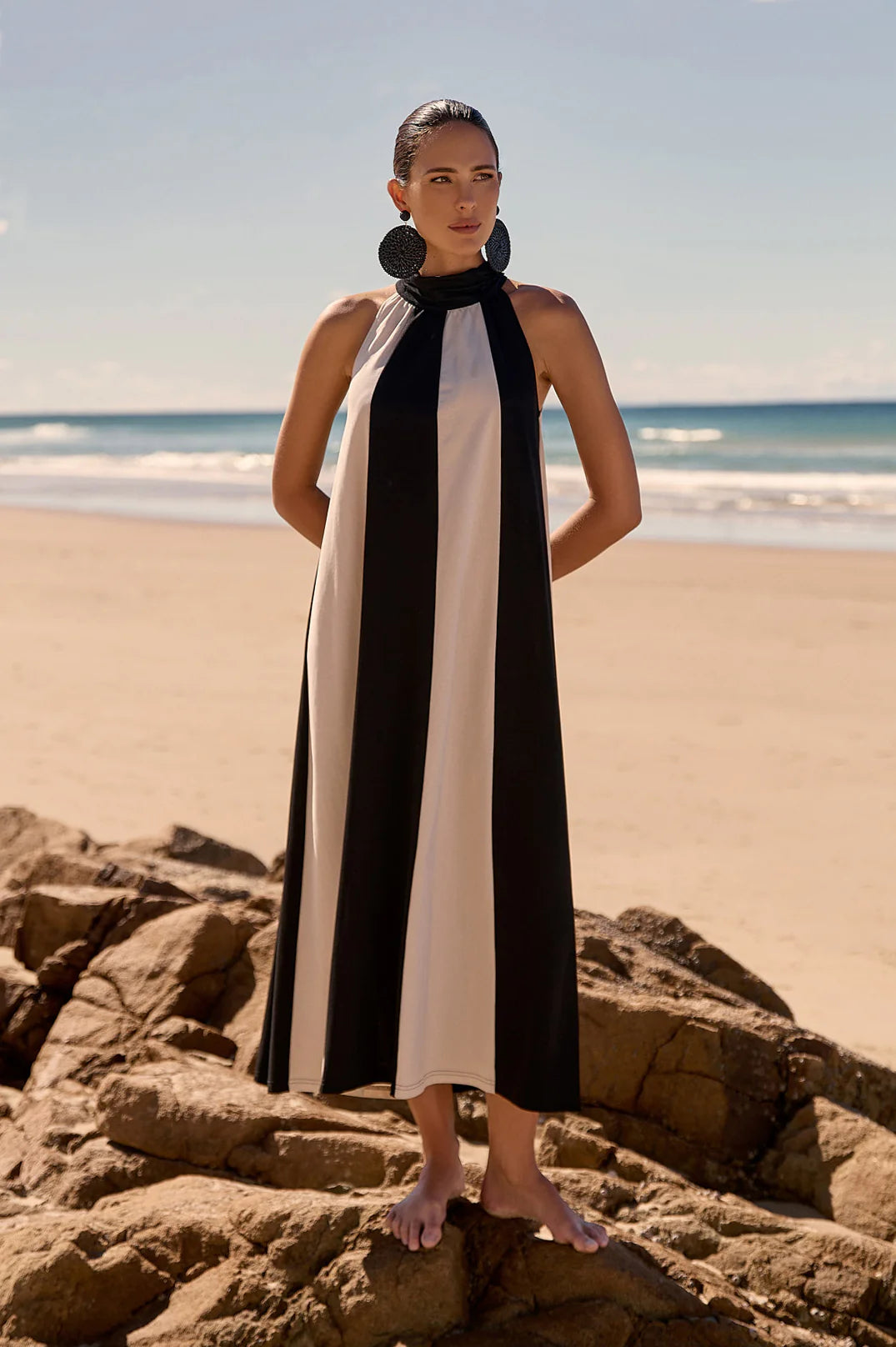 Adorne Kendra Contrast Panelled Maxi Dress