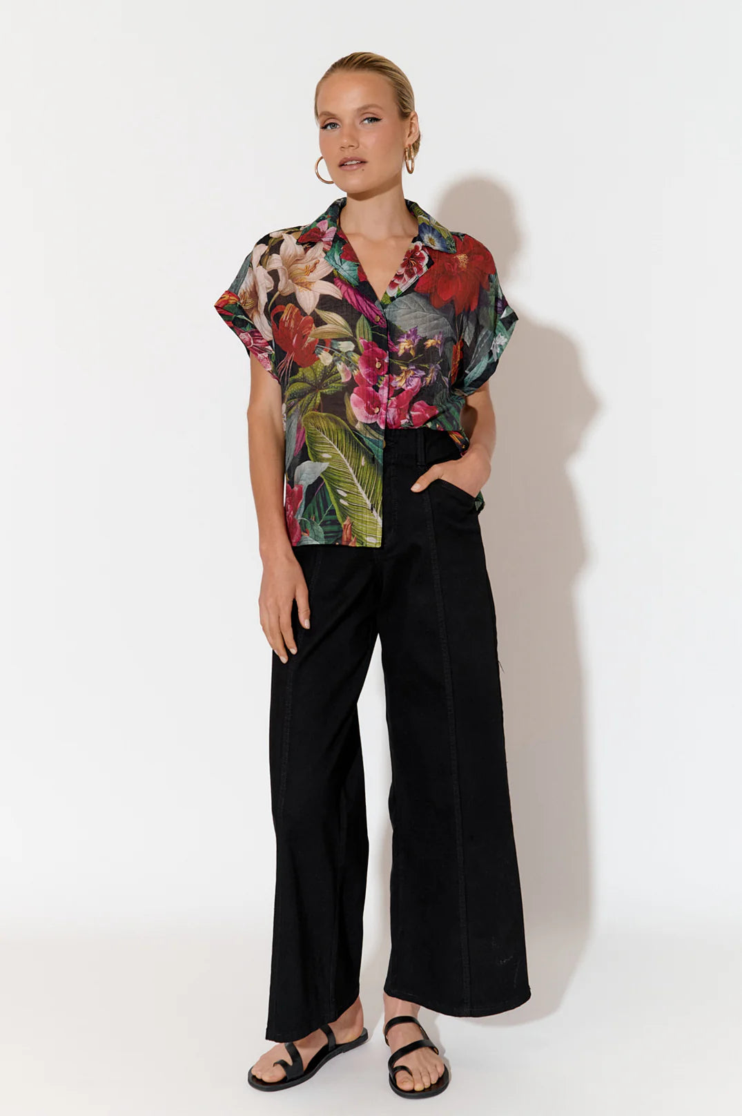 Adorne Miley Floral Short Sleeve Shirt