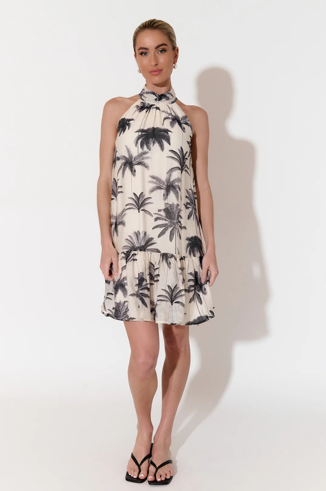 Adorne Sandra Rosa Palm Print Short Dress