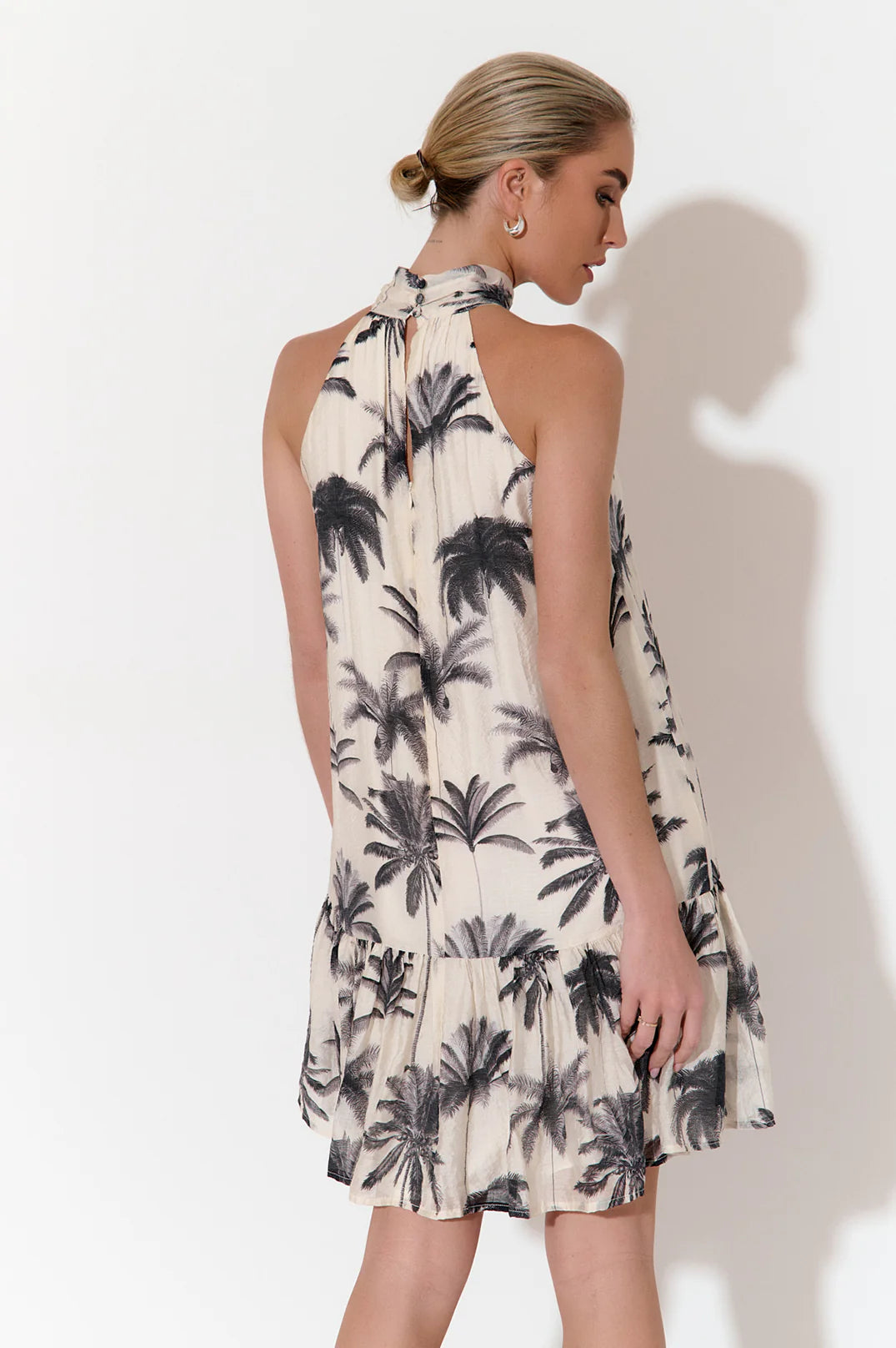 Adorne Sandra Rosa Palm Print Short Dress