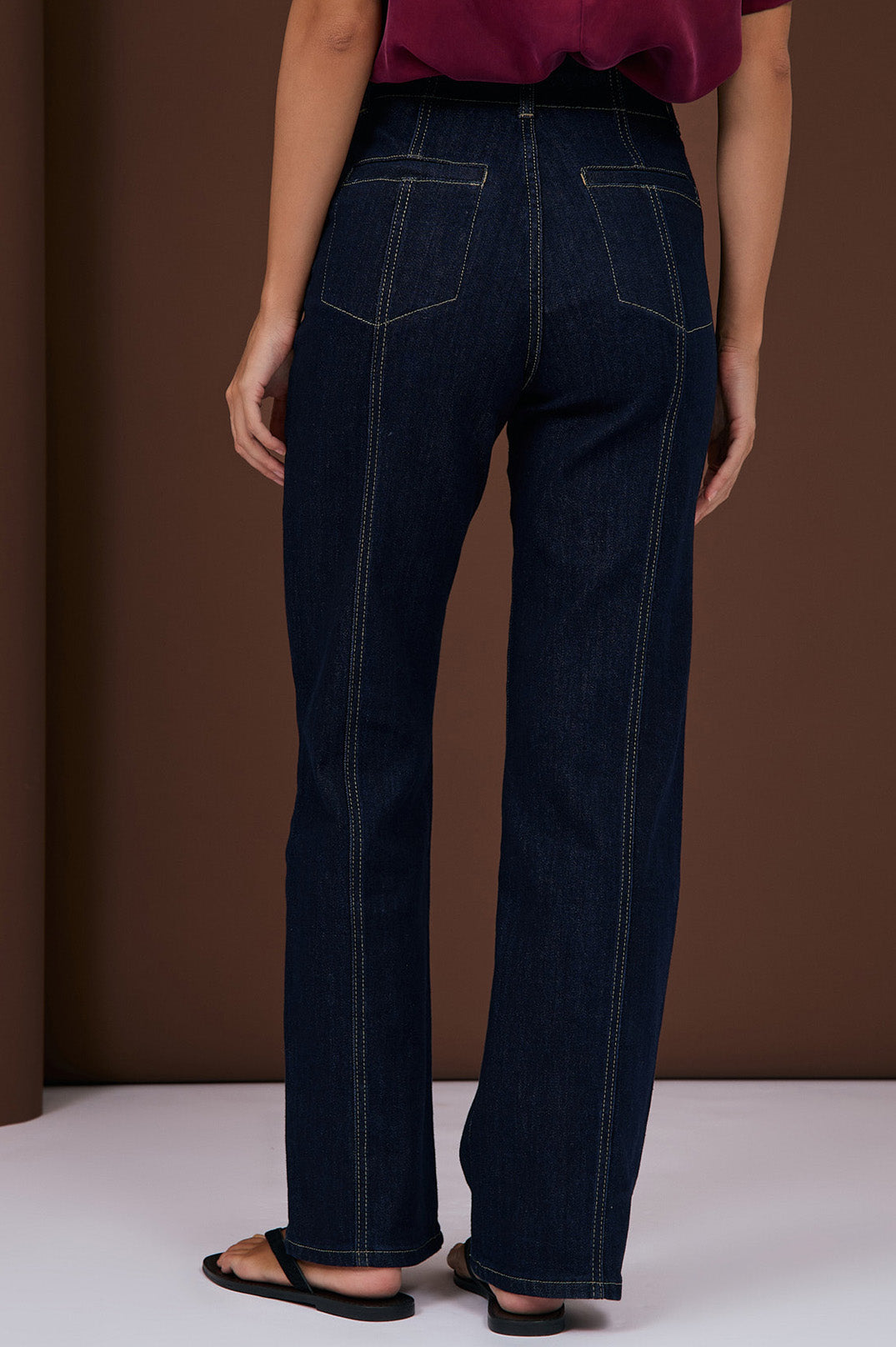 Adorne Blaire Straight Leg Jean - Dark Denim