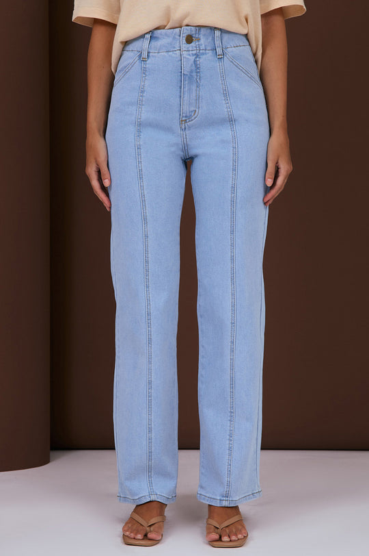 Adorne Blaire Straight Leg Jean - Light Denim