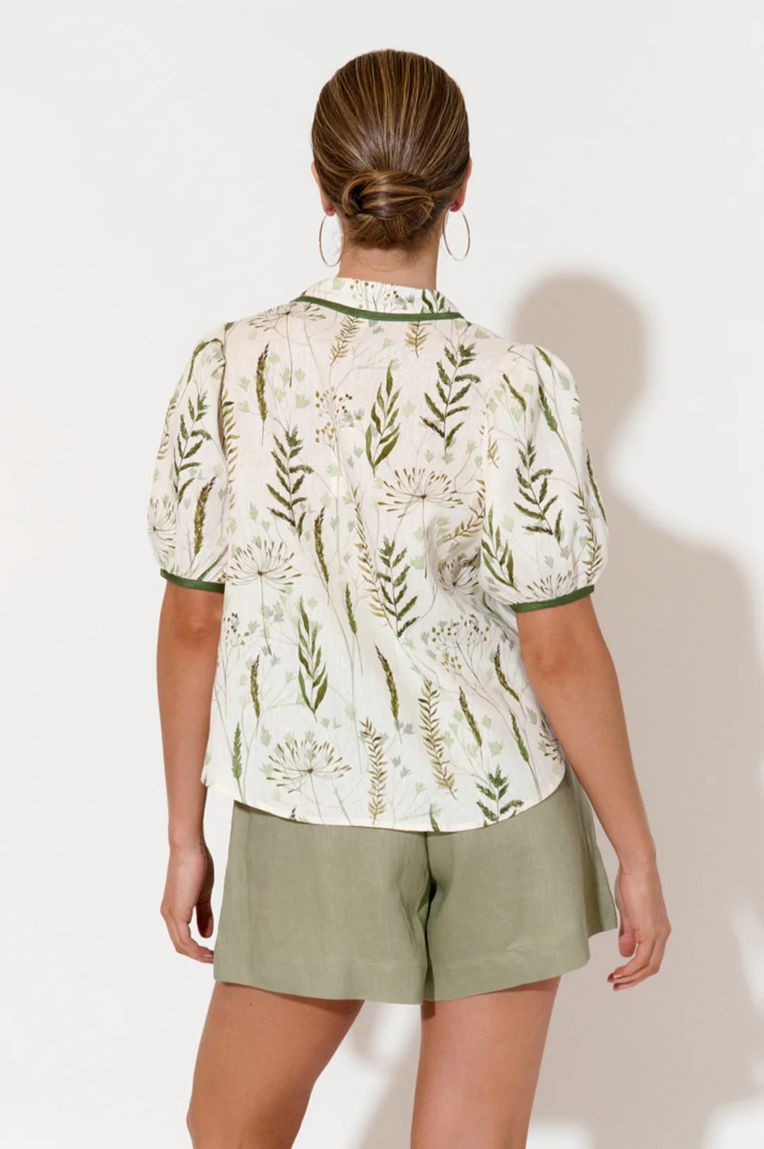 Adorne Leilani Printed Linen Top