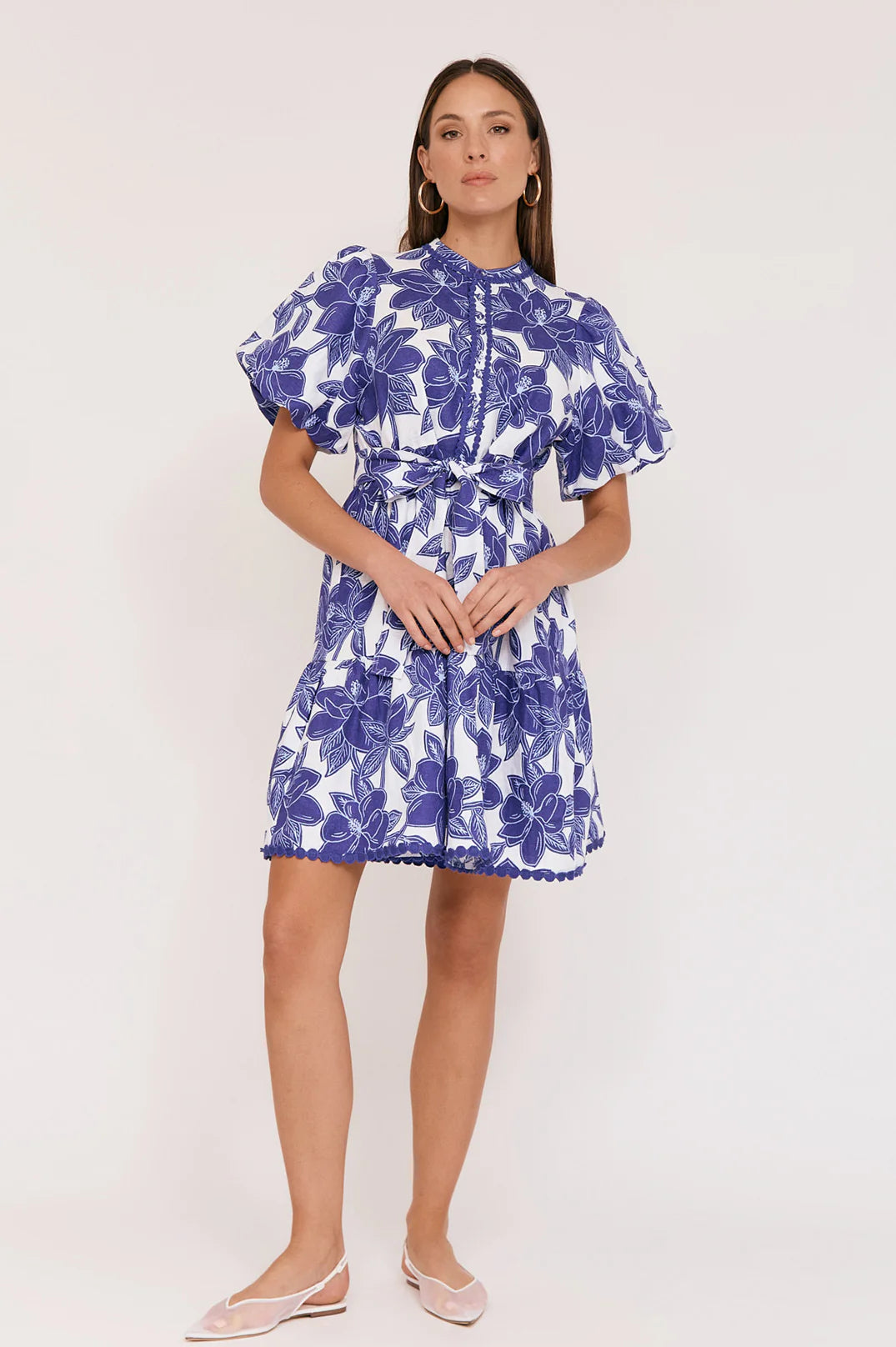 Adorne Jade Printed Linen Dress