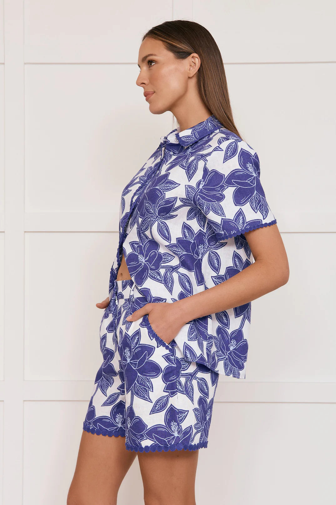 Adorne Everleigh Printed Linen Shirt