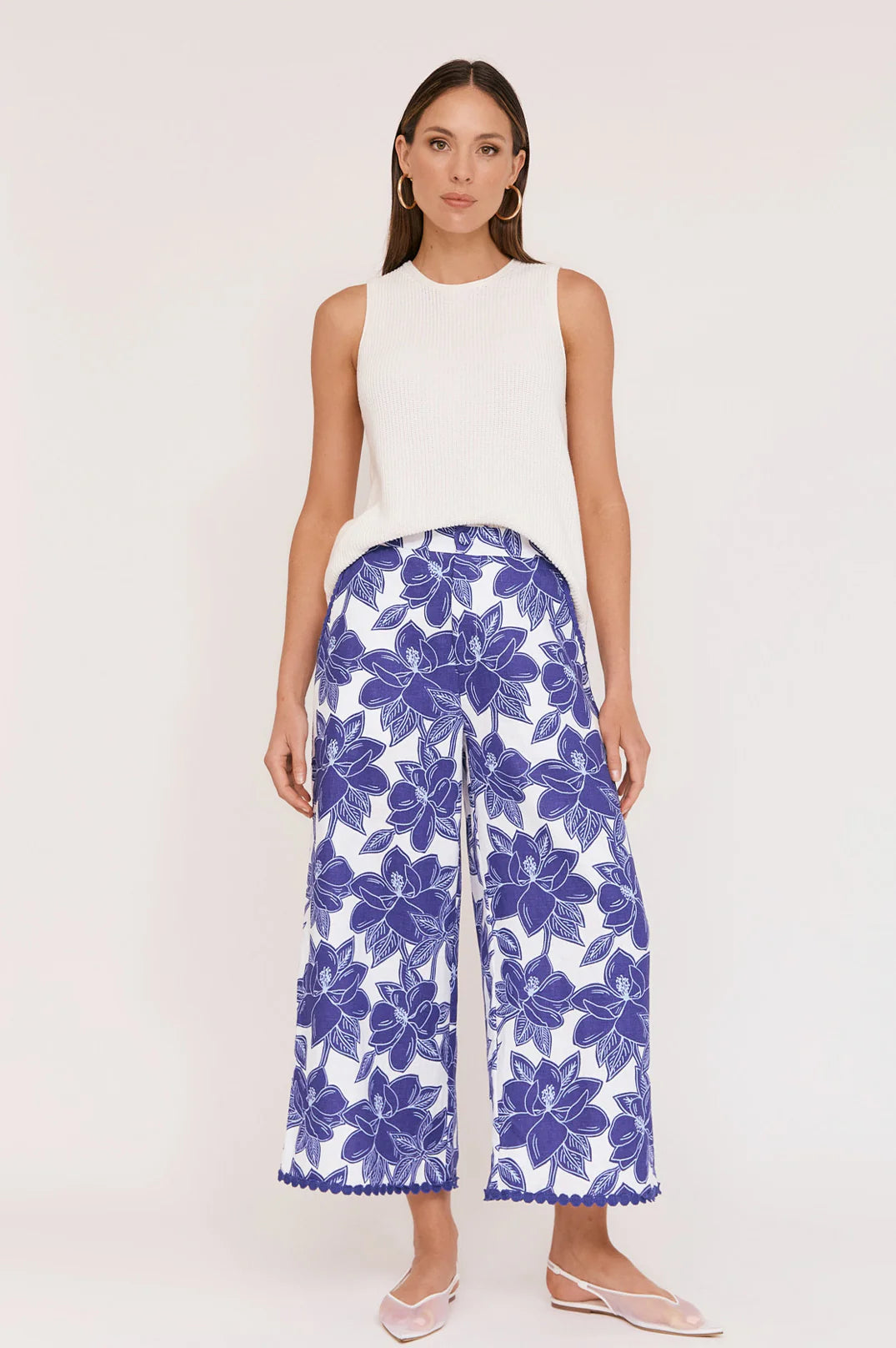 Adorne Alondra Printed Linen Pant