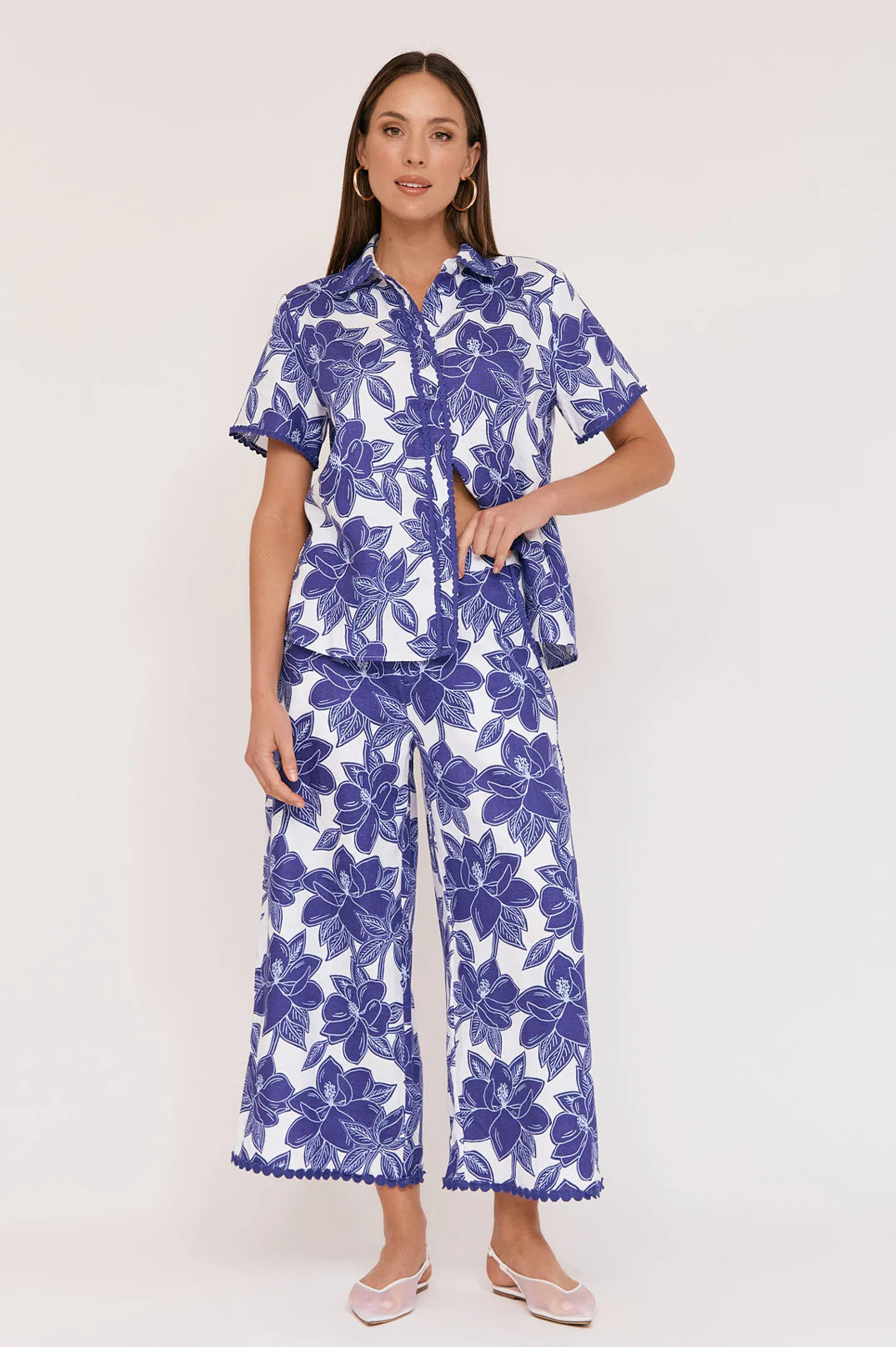 Adorne Alondra Printed Linen Pant