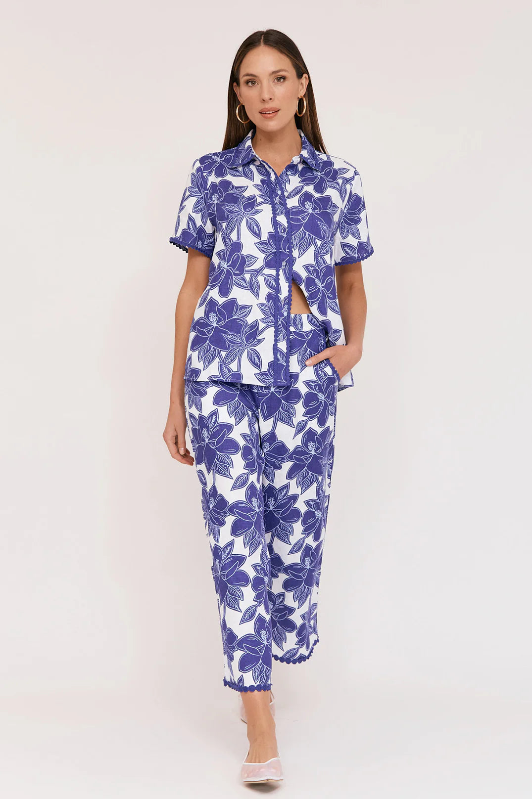 Adorne Alondra Printed Linen Pant