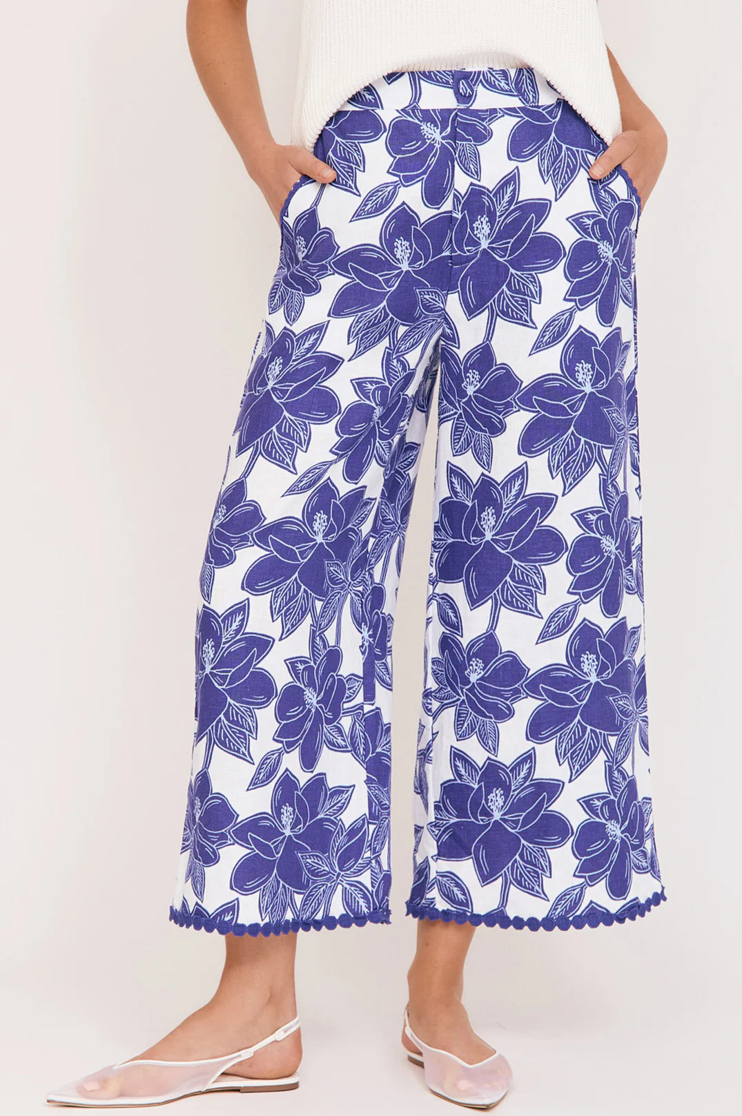 Adorne Alondra Printed Linen Pant