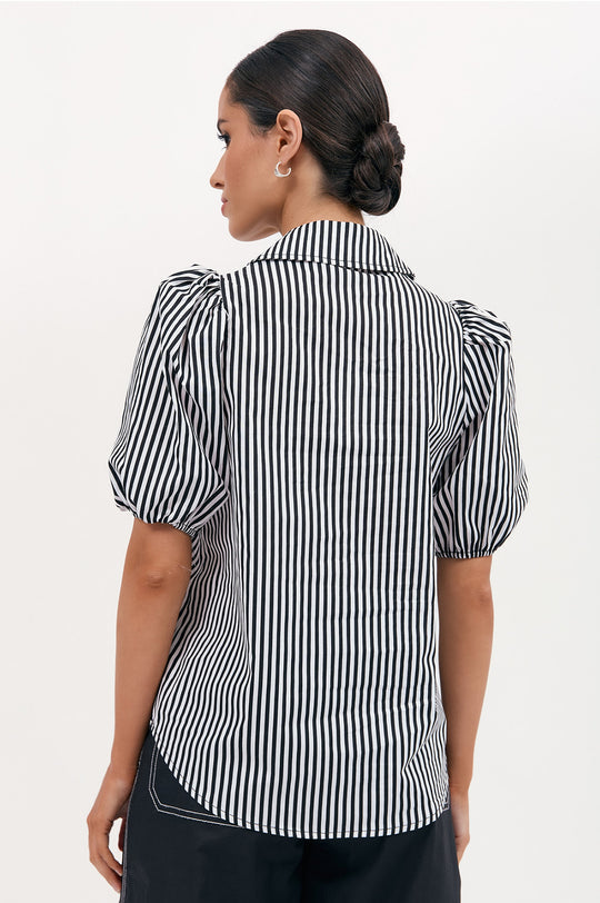 Adorne Kate Stripe Short Sleeve Shirt