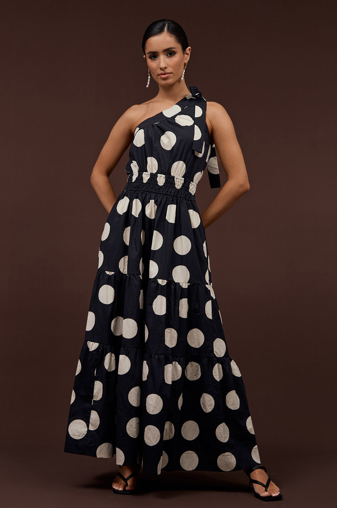 Adorne Eve Poplin Spot Maxi Dress