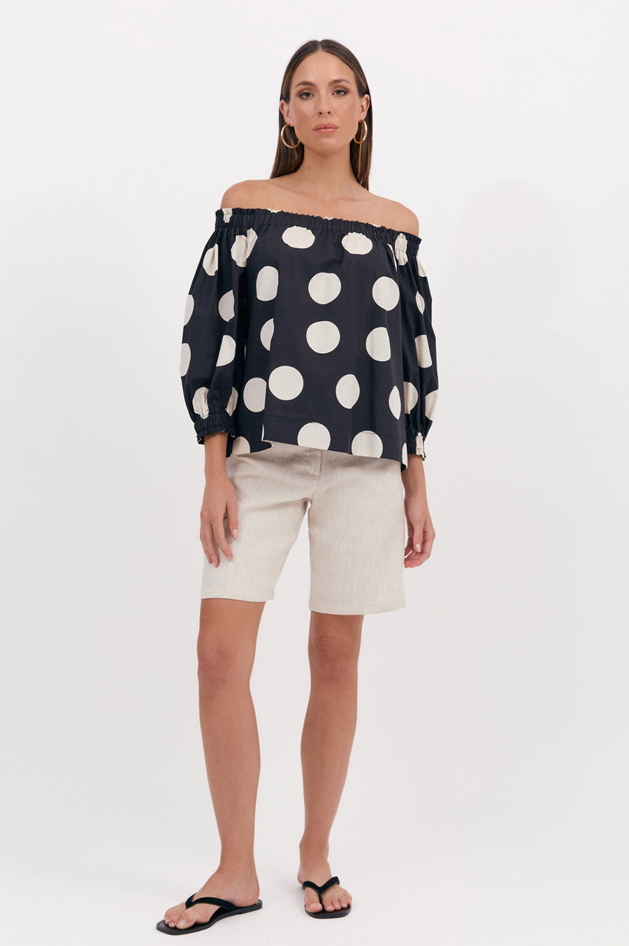 Adorne Crystal Poplin Spot Top