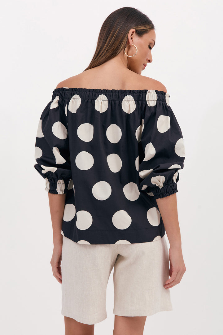 Adorne Crystal Poplin Spot Top