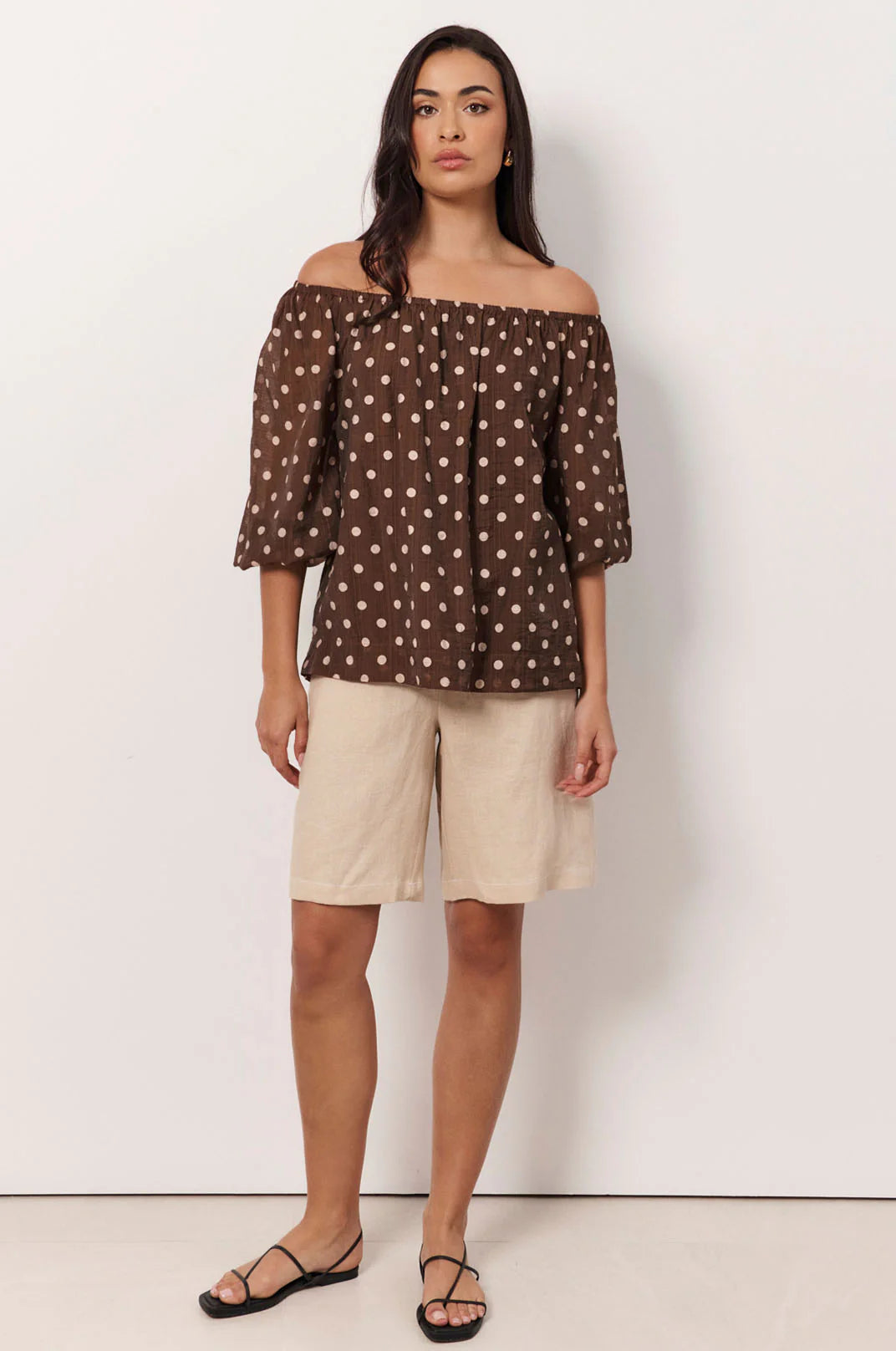 Adorne Heidi Contrast Stitch Bermuda Short - Camel