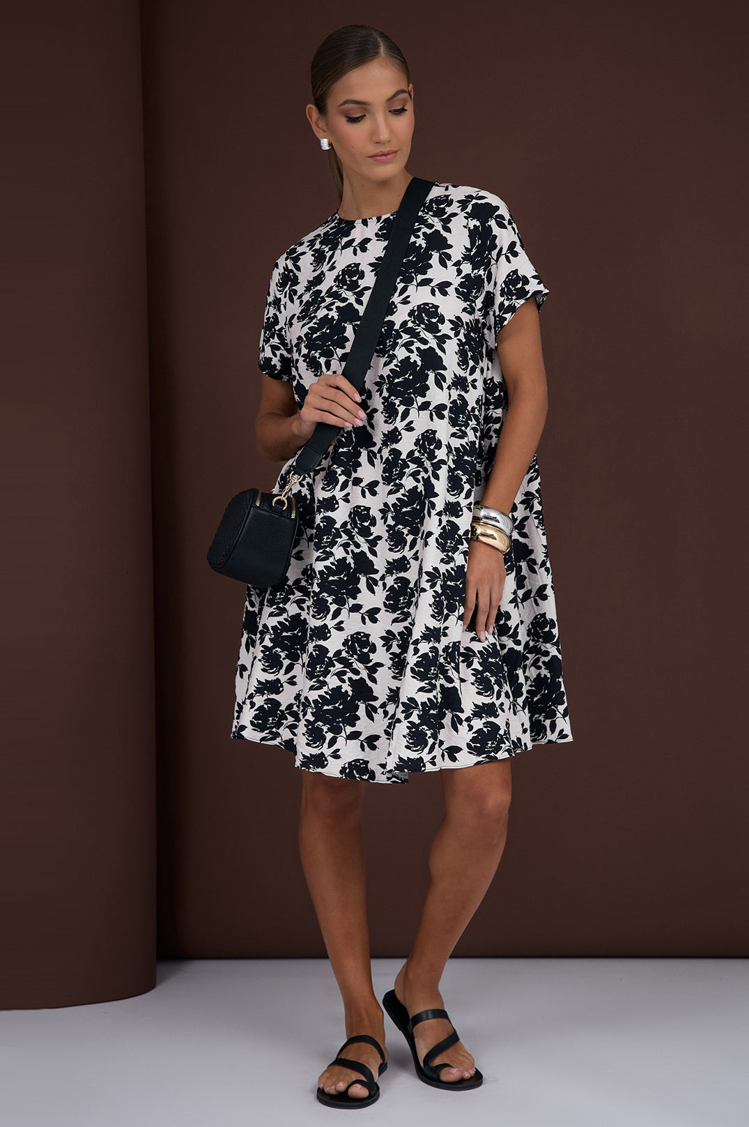 Adorne Elisa Printed A-Line Dress