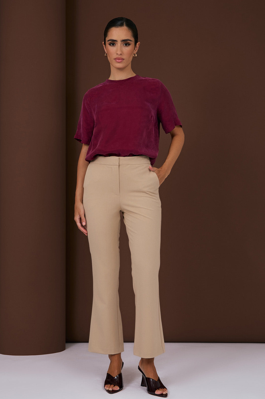 Adorne Sonny Straight Leg Pant - Camel